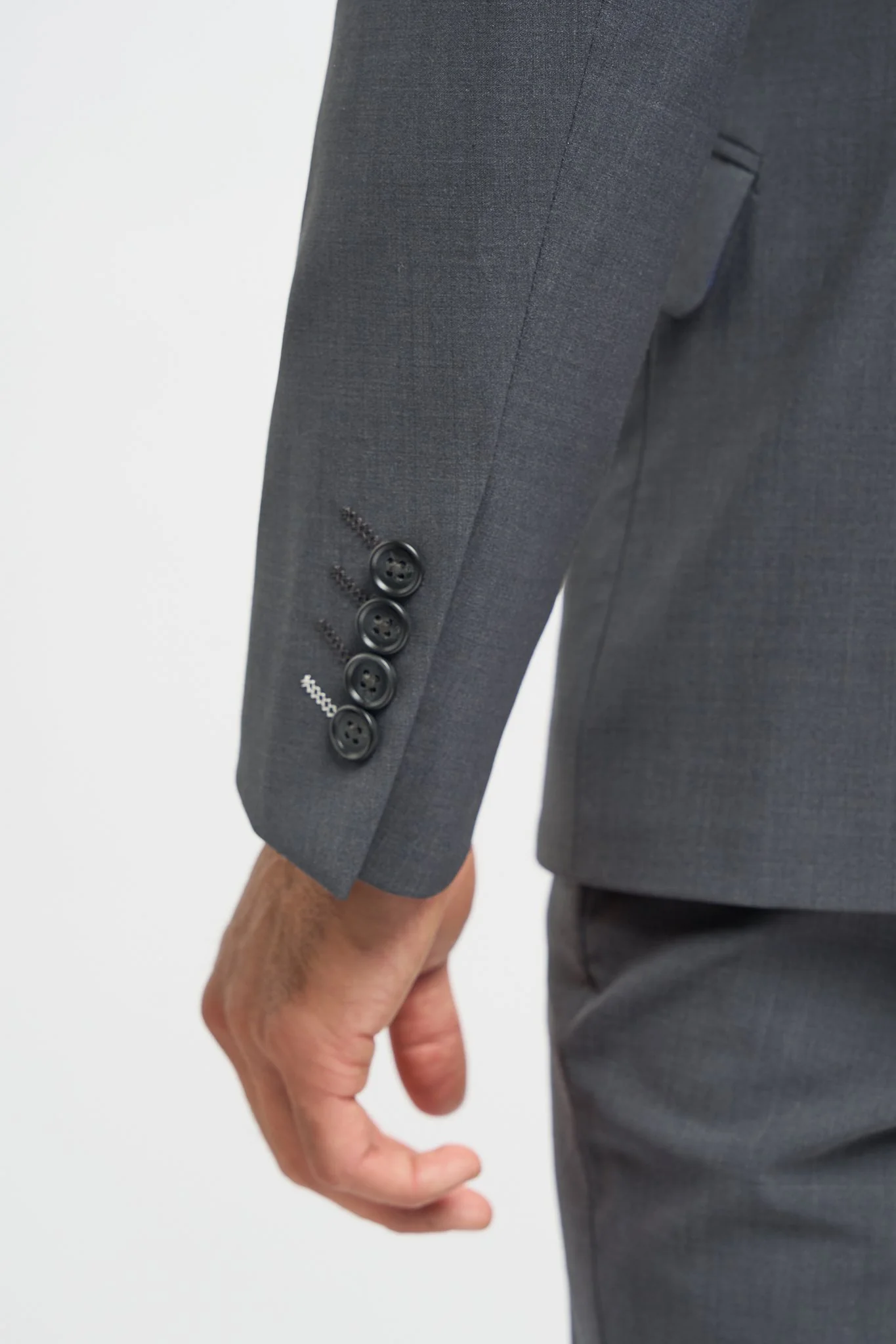 Bond Wool Rich Charcoal Double Breasted Suit - Image 4