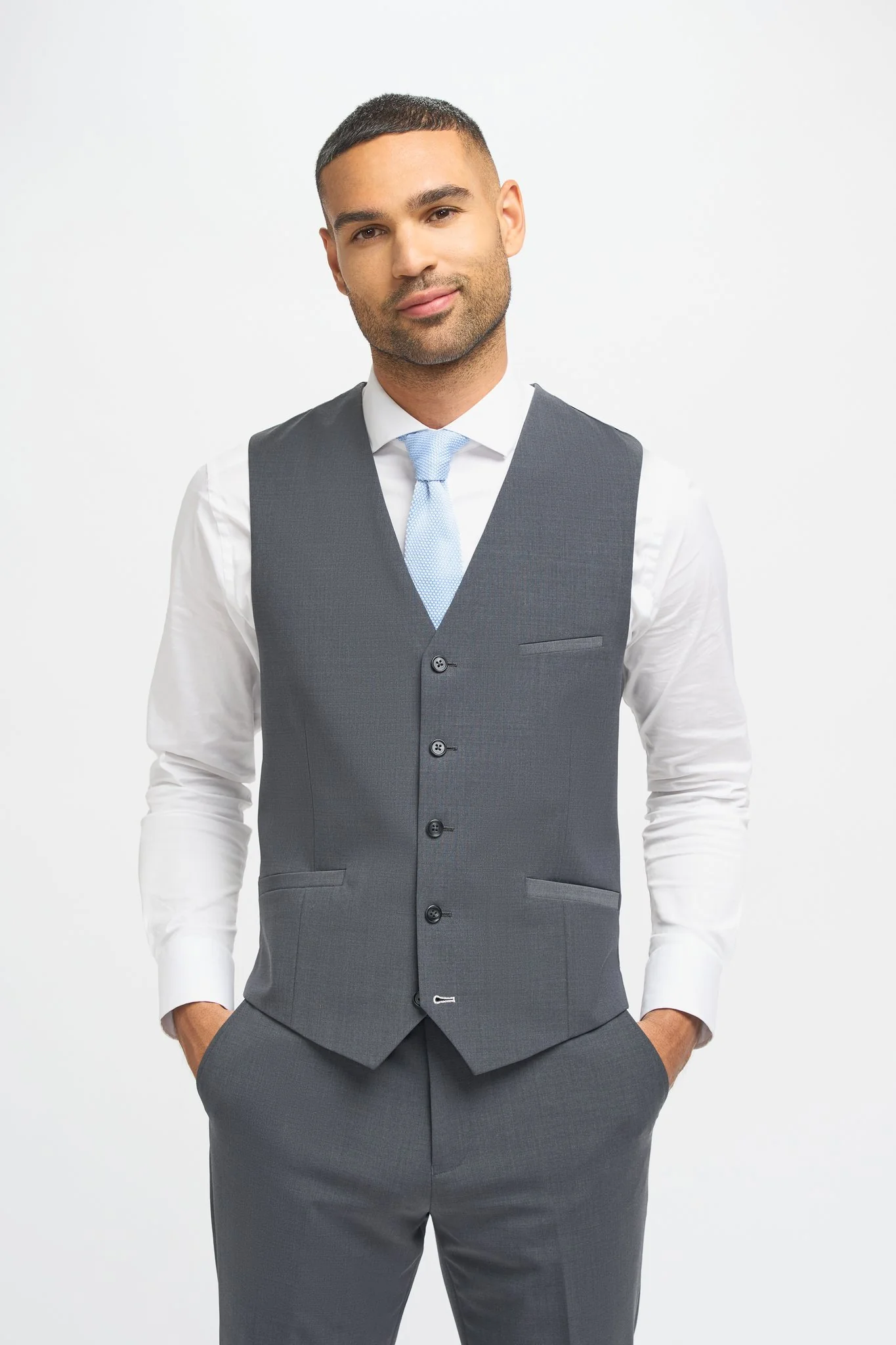 Bond Wool Rich Charcoal Three Piece Suit - Image 5