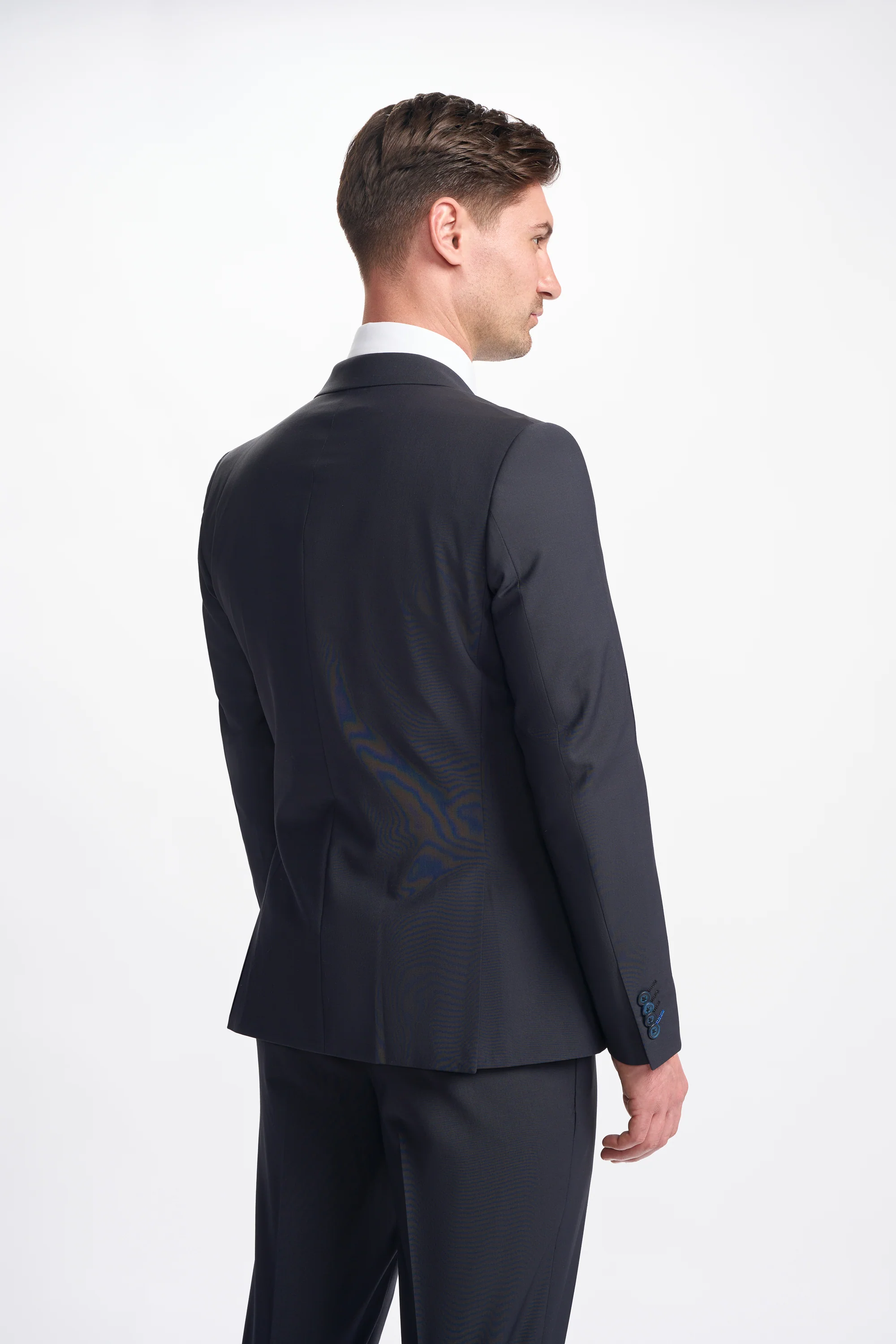 Bond Wool Rich Midnight Navy Double Breasted Two Piece Suit - Image 3