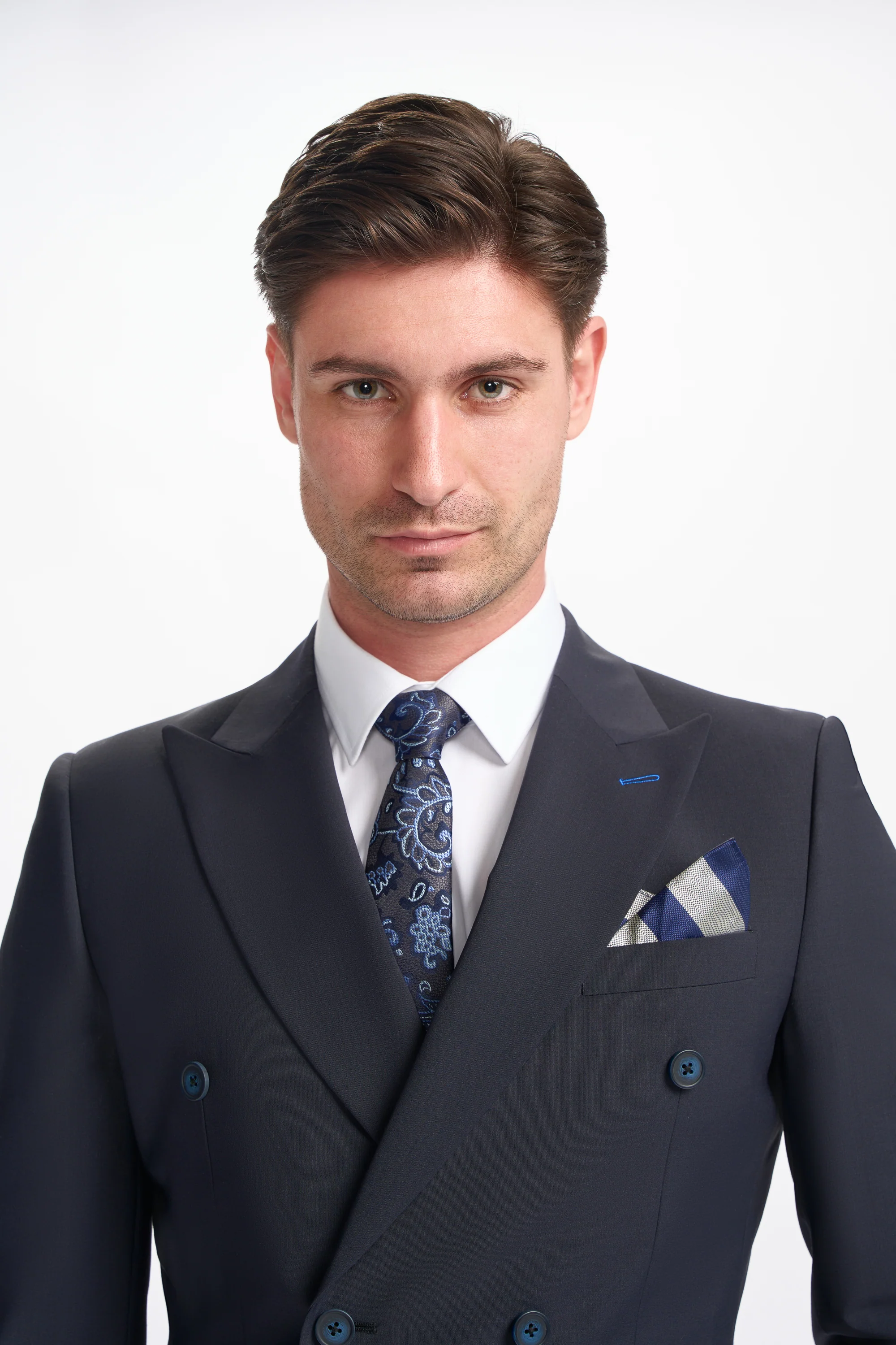 Bond Wool Rich Midnight Navy Double Breasted Two Piece Suit - Image 4