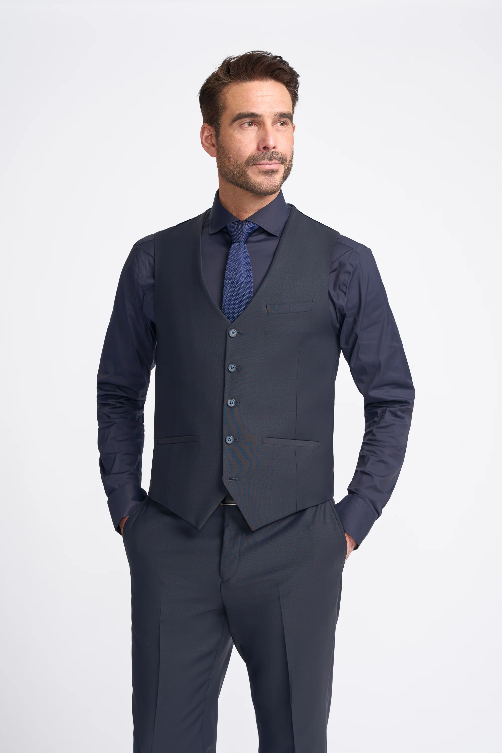 Bond Wool Rich Midnight Navy Three Piece Suit - Image 5