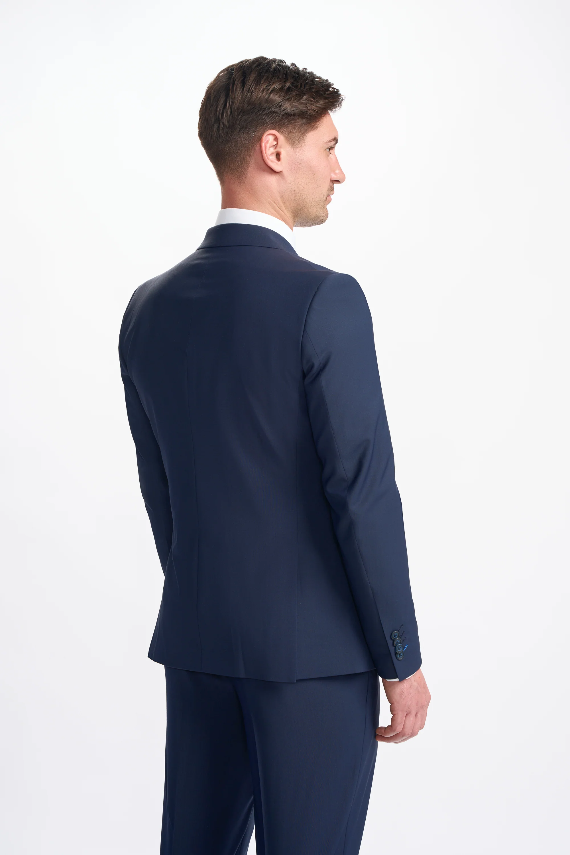 Bond Wool Rich Navy Double Breasted Two Piece Suit - Image 3