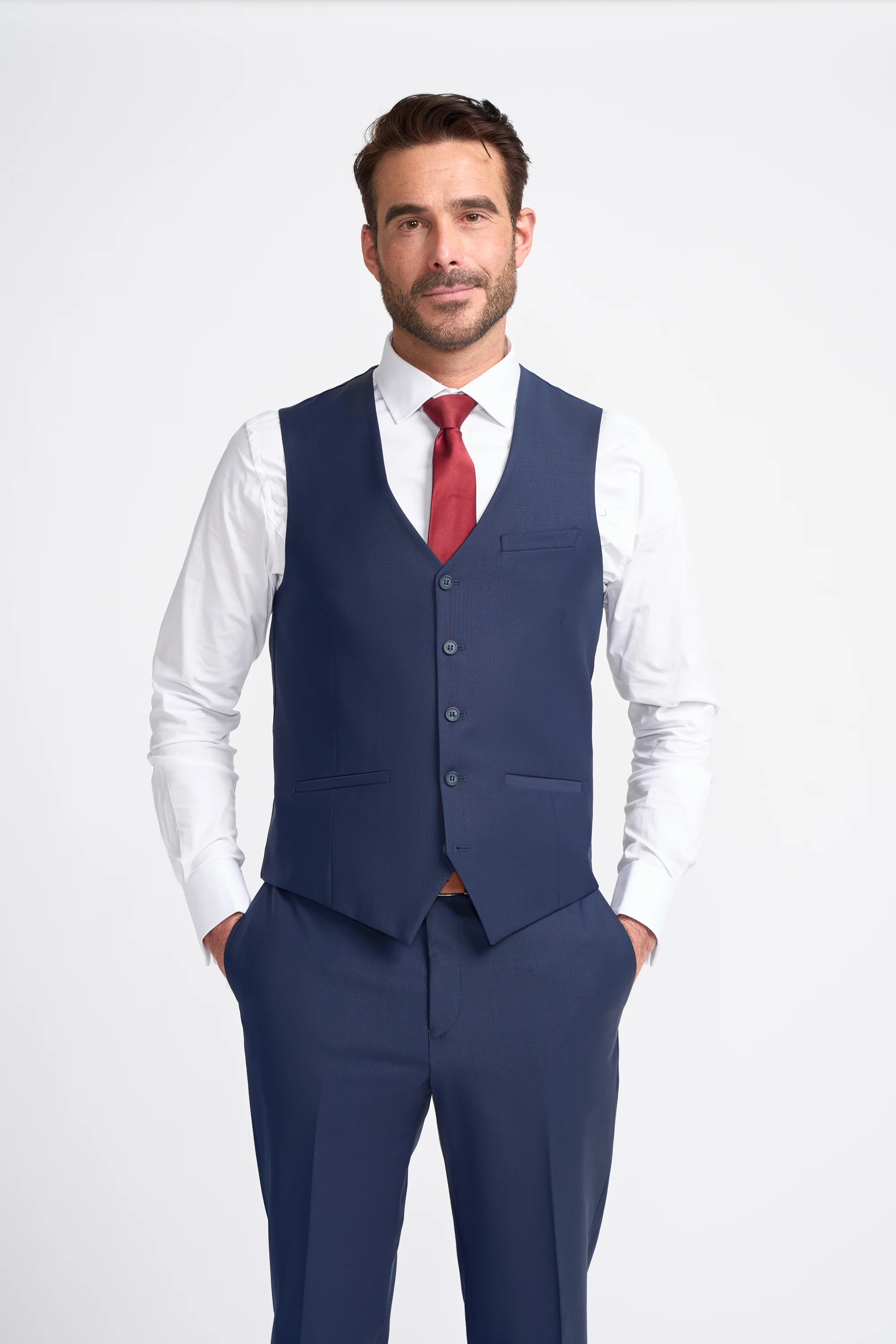 Bond Wool Rich Navy Three Piece Suit - Image 5