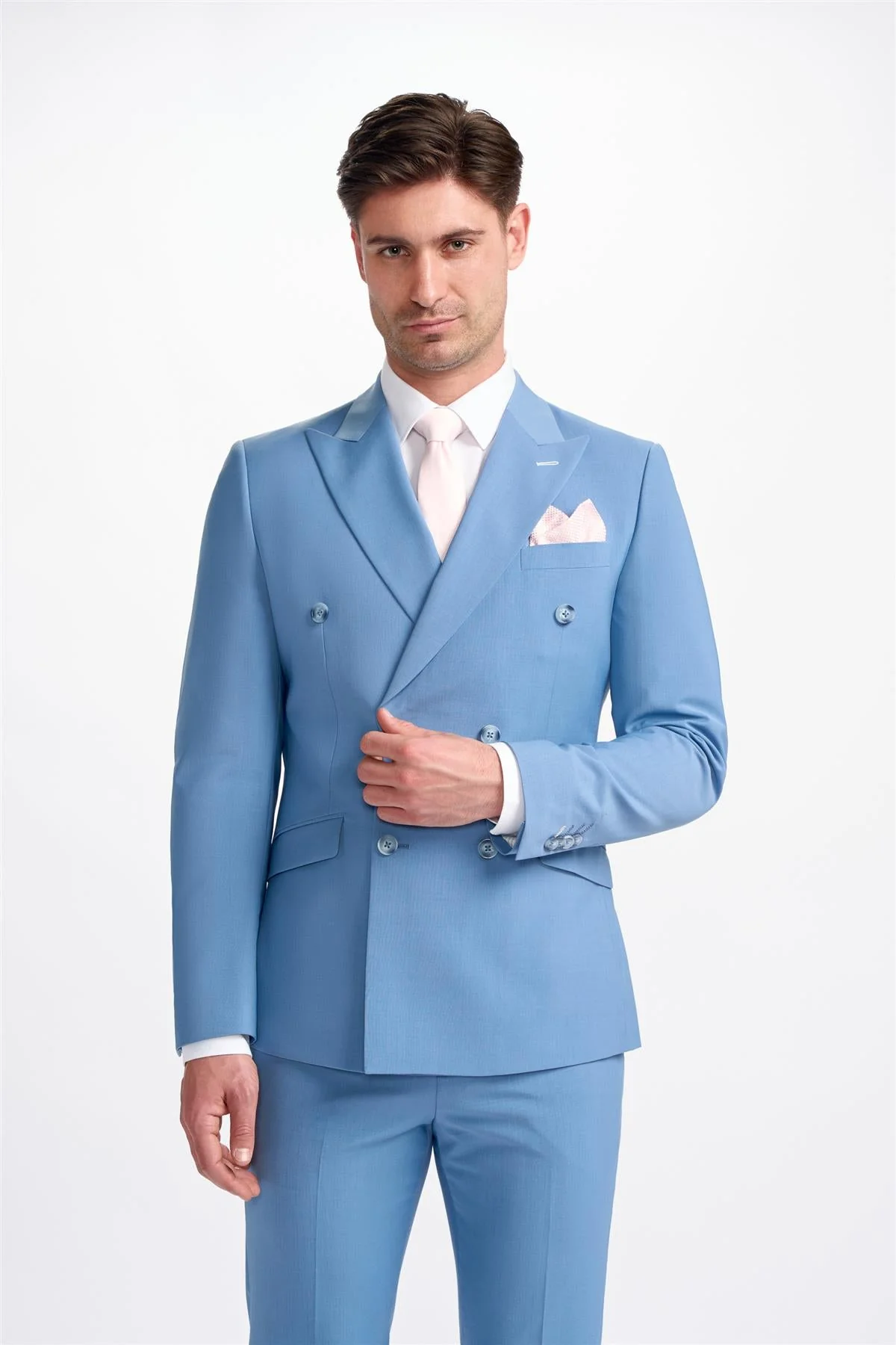 Bond Wool Rich Ocean Blue Double Breasted Two Piece Suit - Image 2