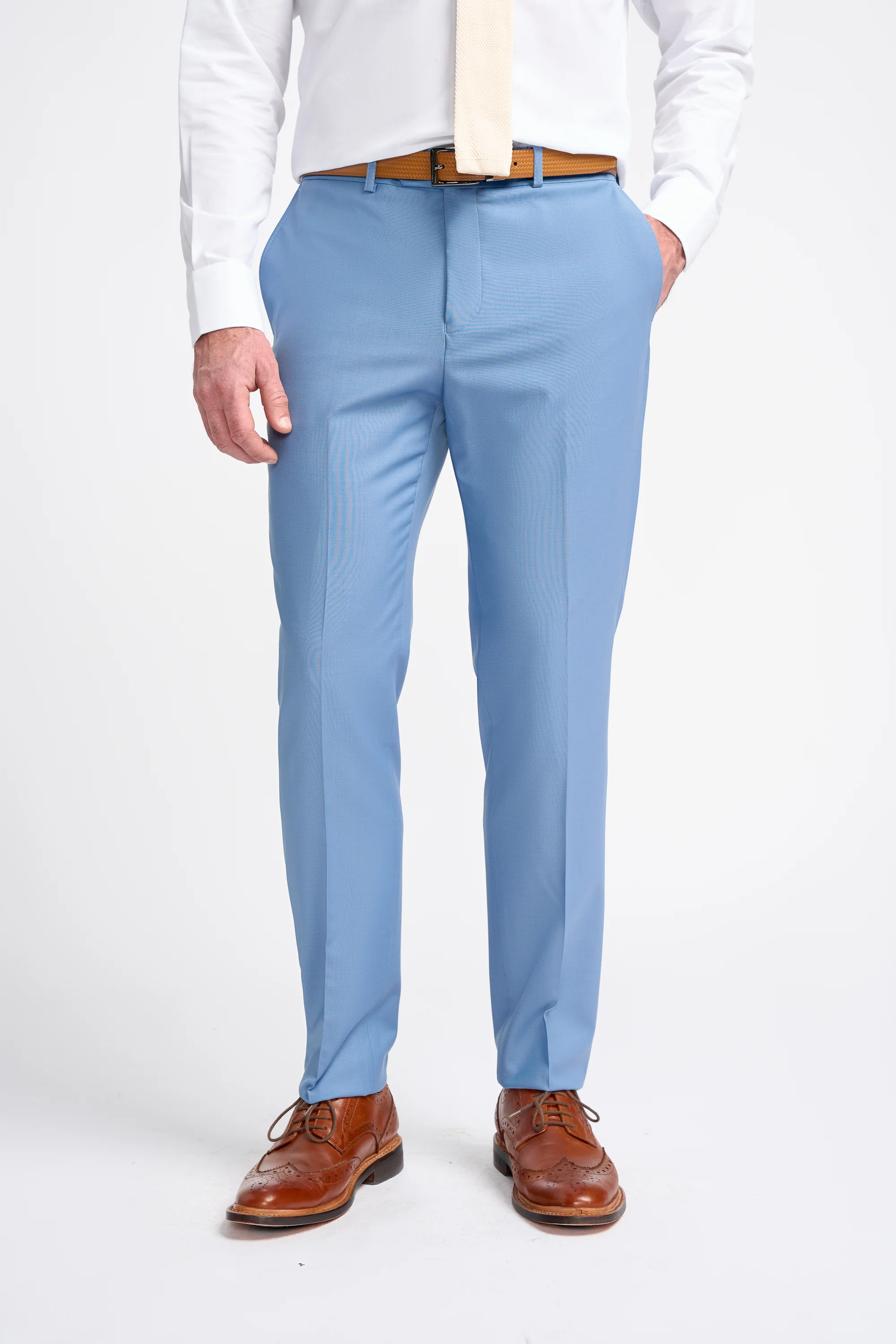 Bond Wool Rich Ocean Blue Three Piece Suit - Image 7