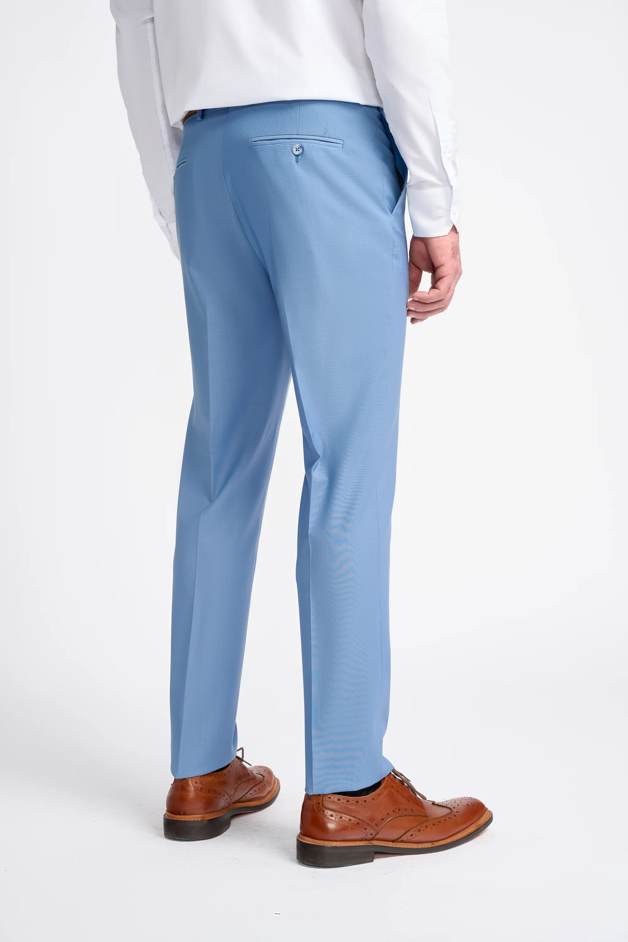 Bond Wool Rich Ocean Blue Three Piece Suit - Image 8