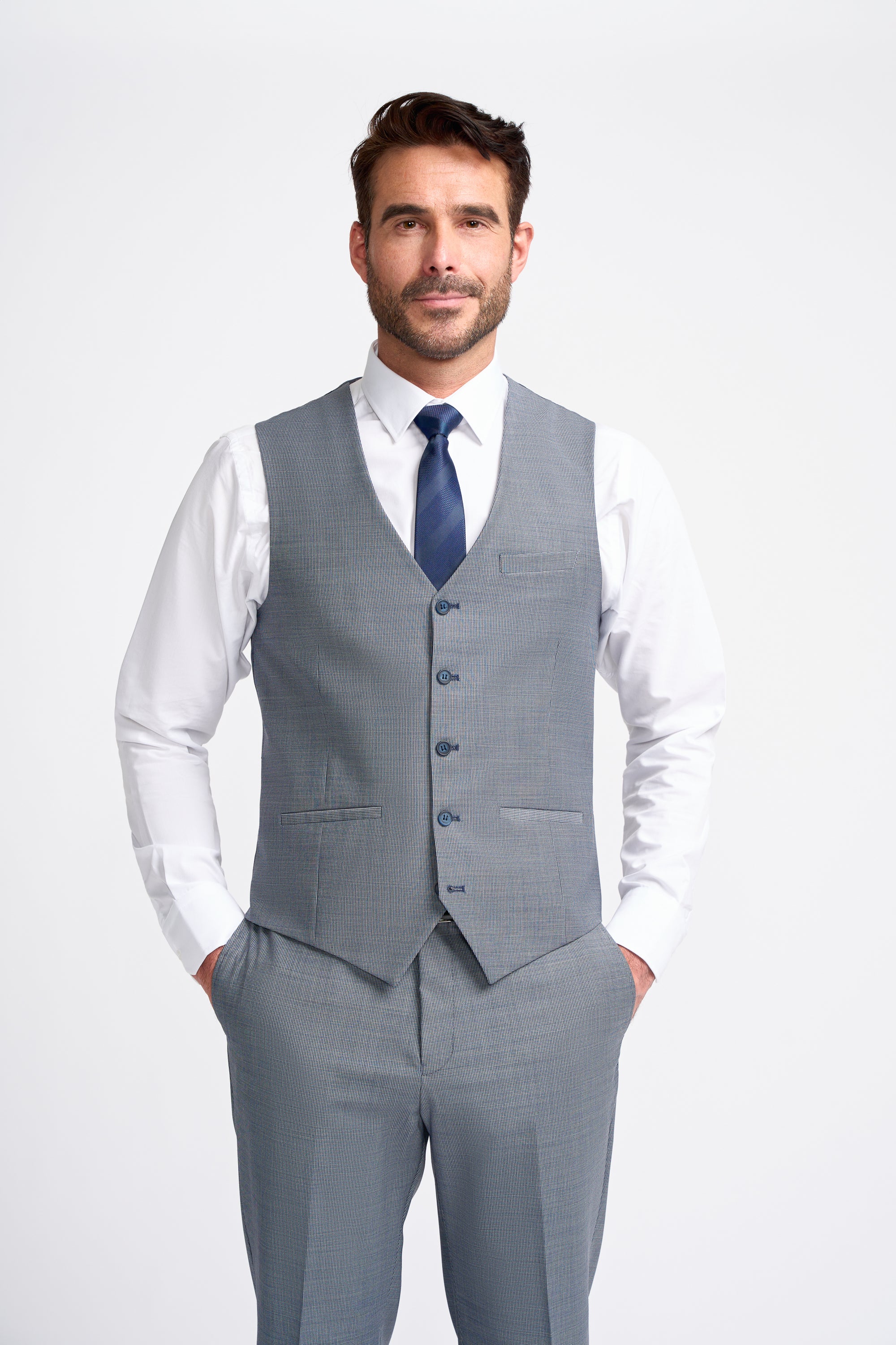Bond Wool Rich Puppy Tooth Three Piece Suit - Image 6