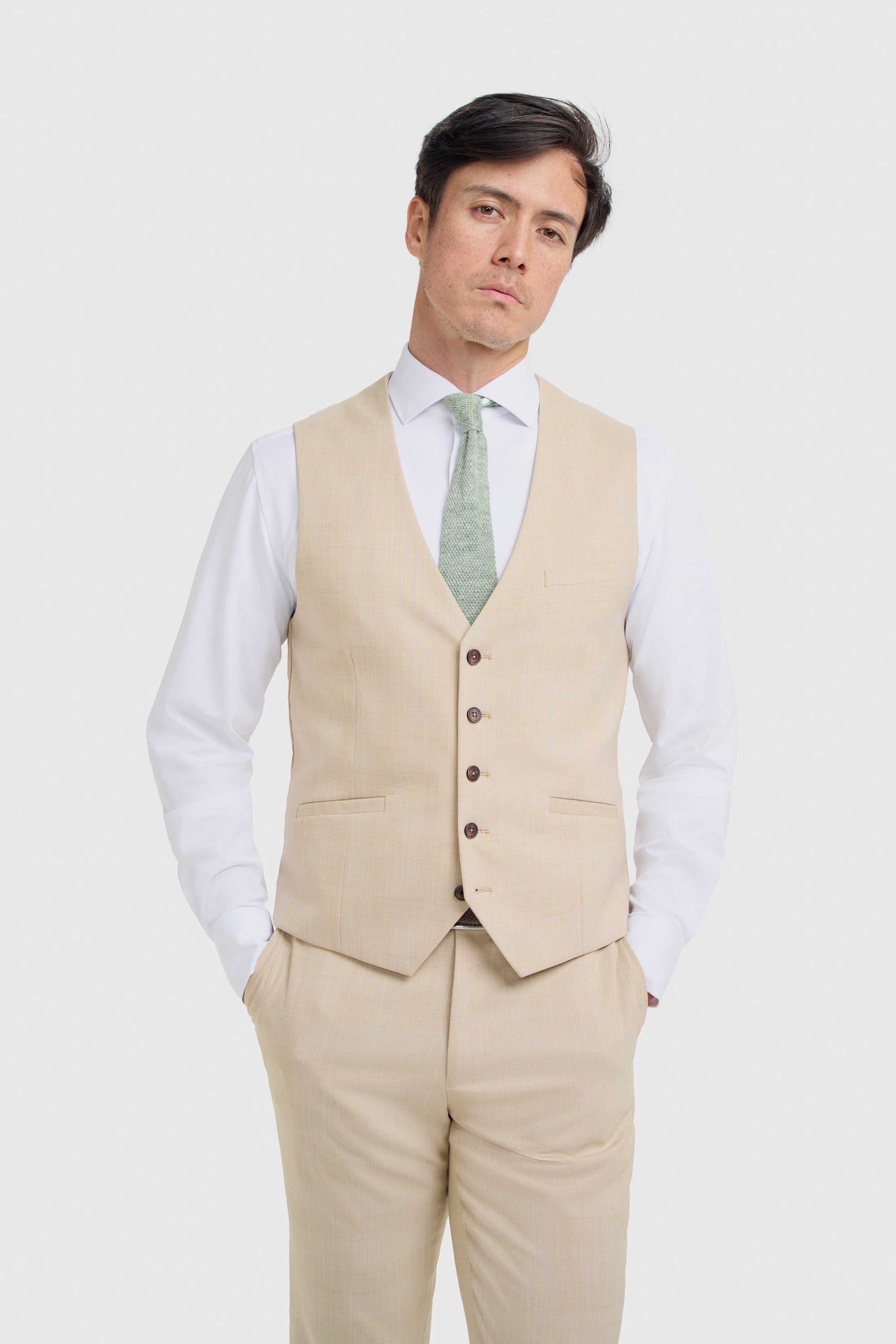 Camden Beige Three Piece Suit - Image 4