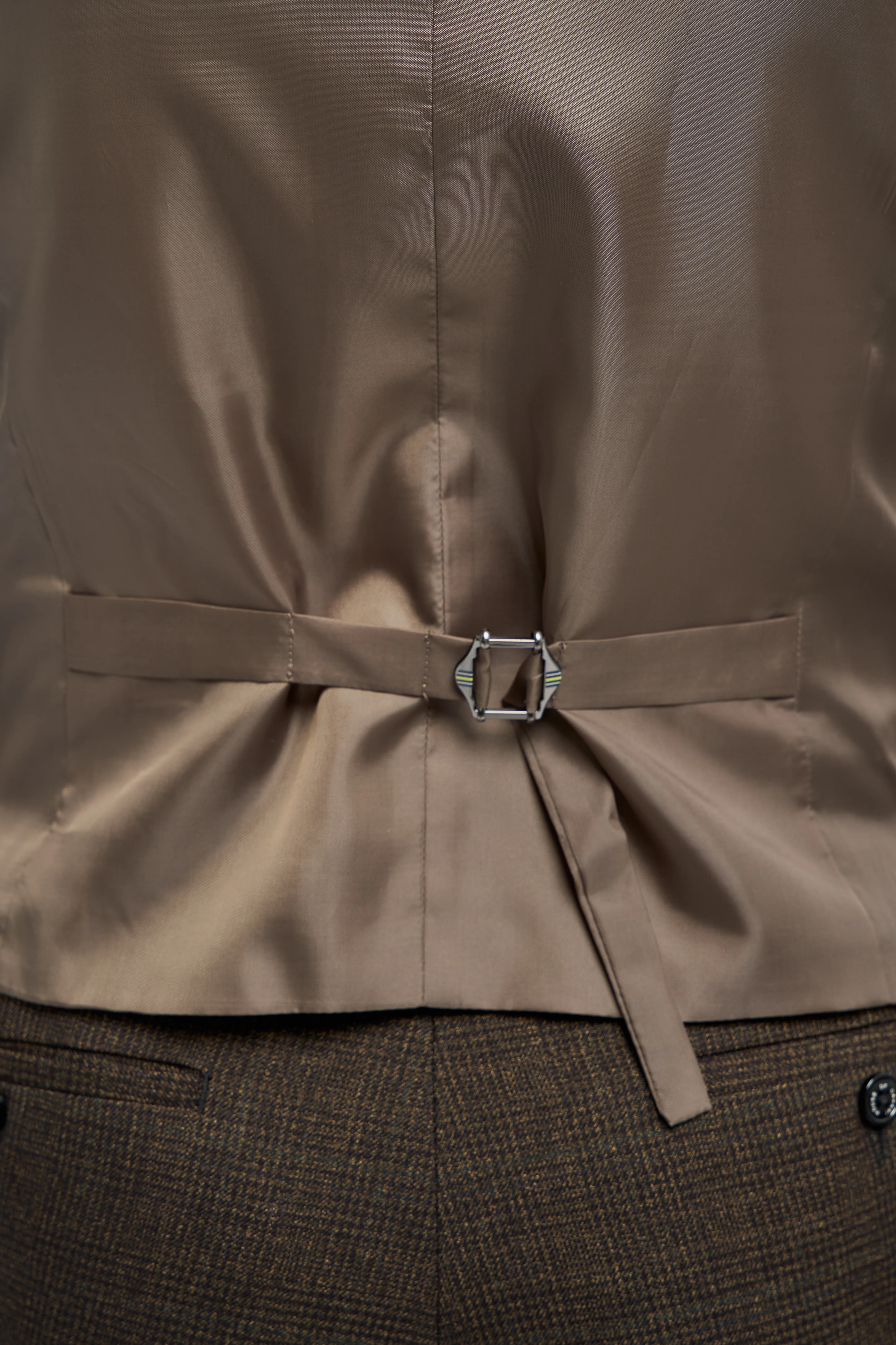 Caridi Brown with Lennox Beige Double Breasted Waistcoat - Image 6