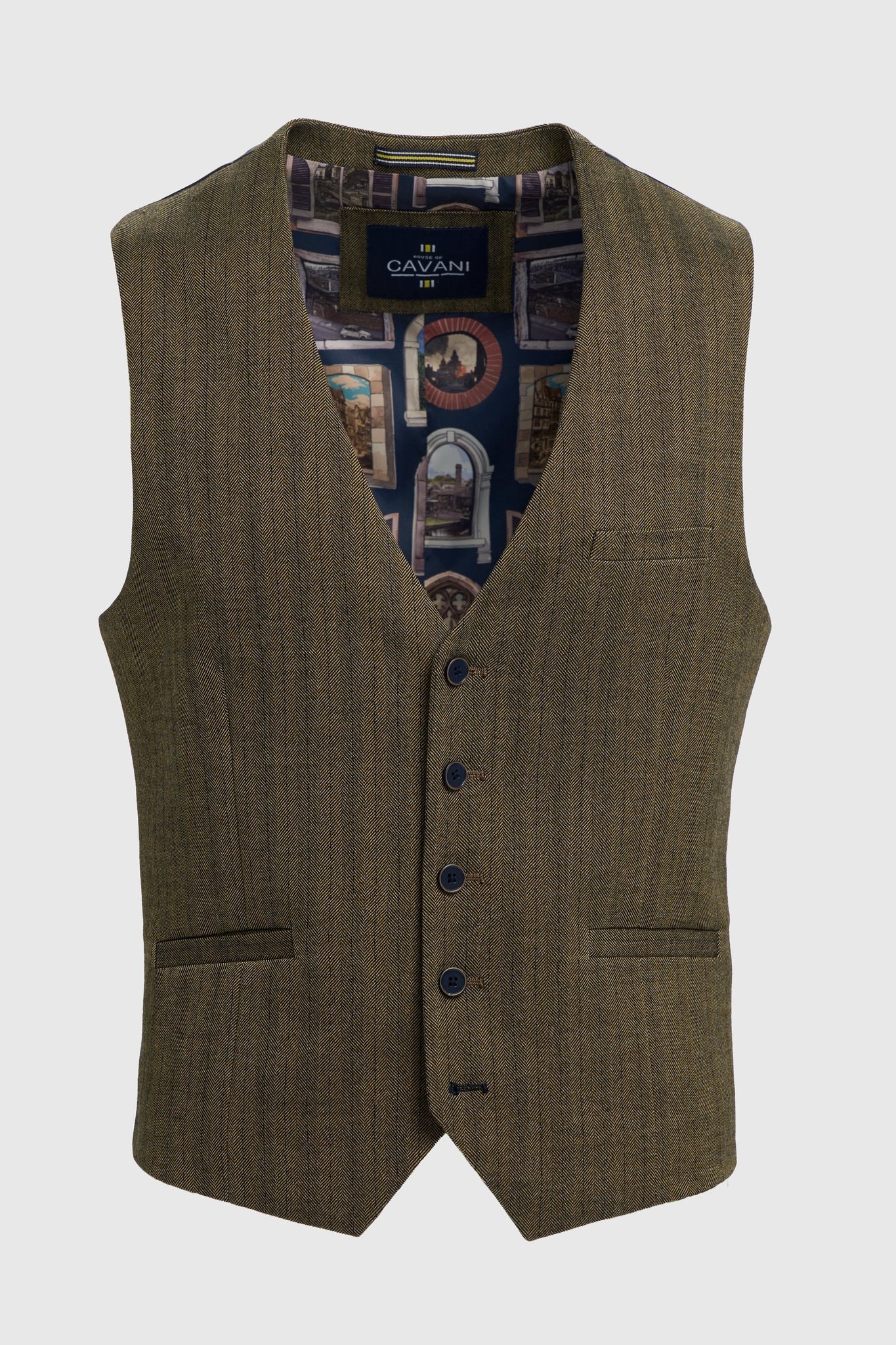 Damon Three Piece Suit with Single Breasted Waistcoat - Image 7