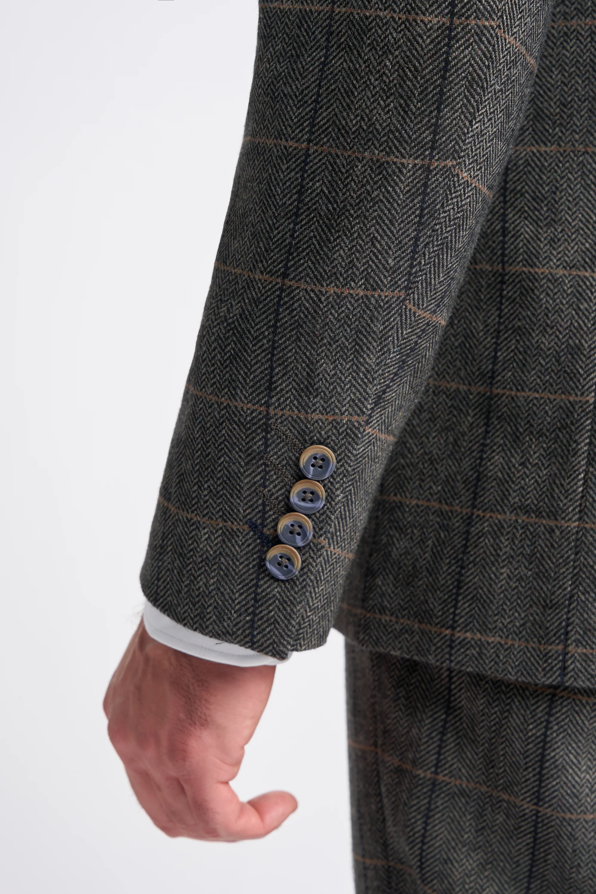 Grey Tweed Check Three Piece Suit - Image 4