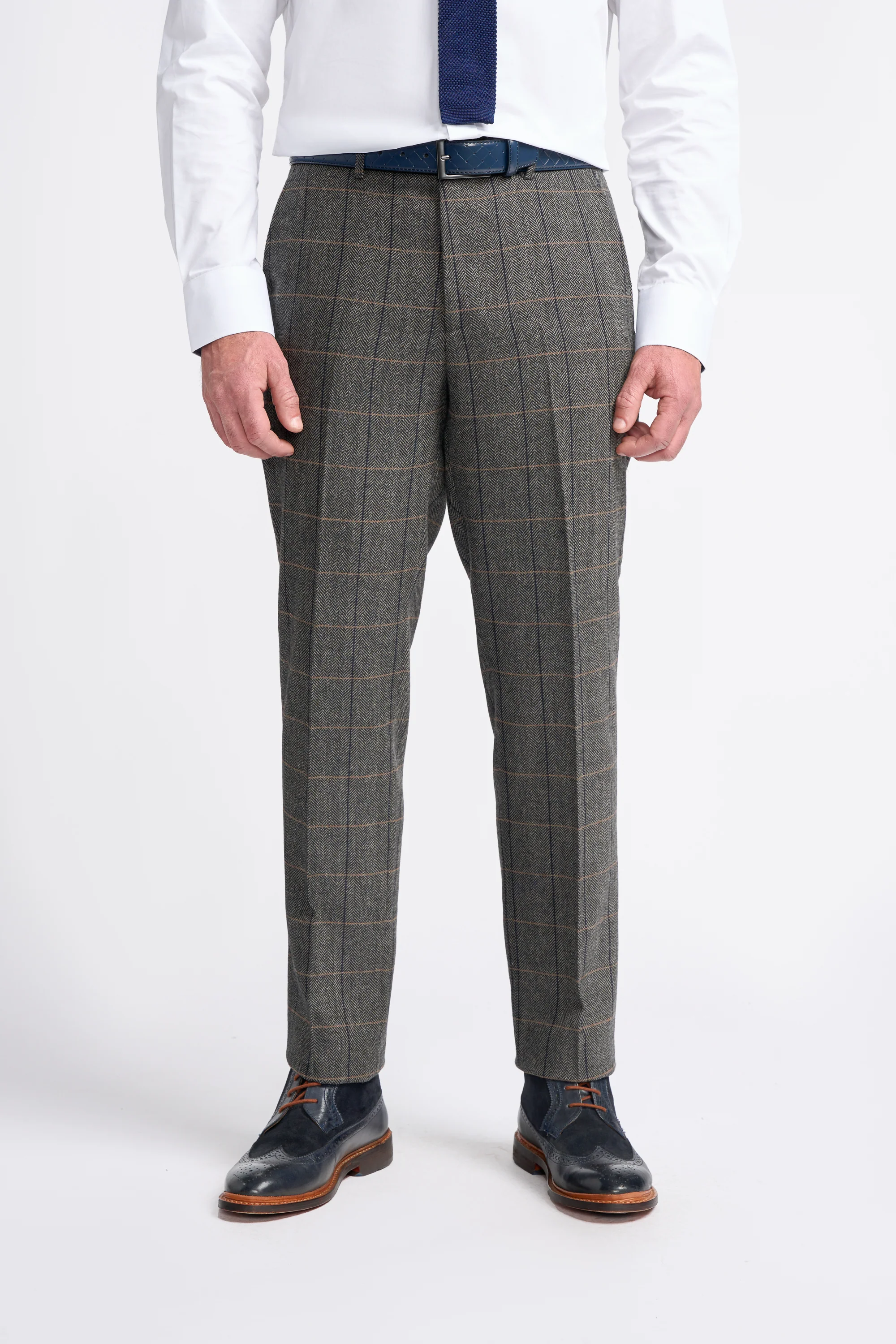 Grey Tweed Check Three Piece Suit - Image 7