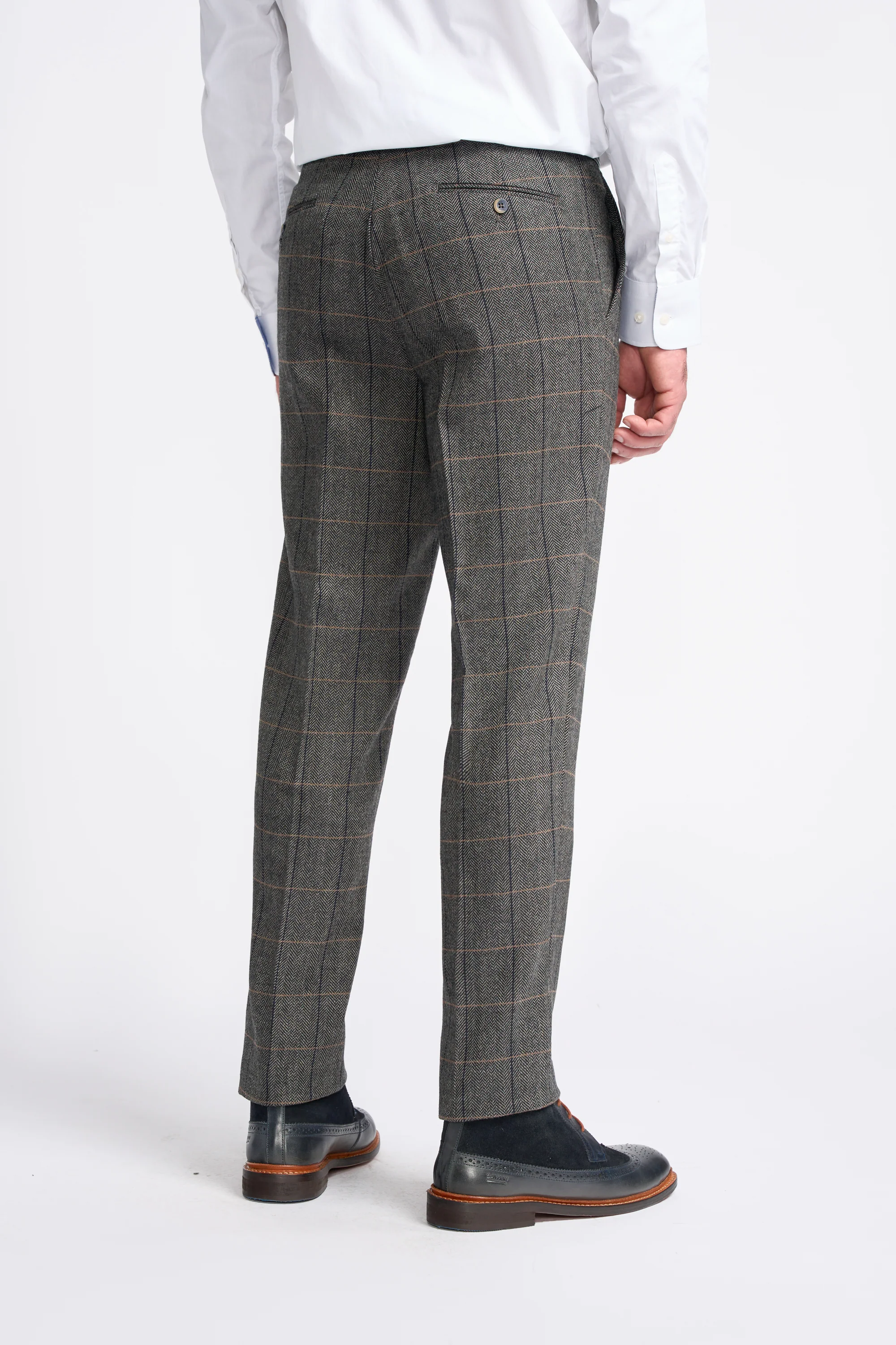 Grey Tweed Check Three Piece Suit - Image 8
