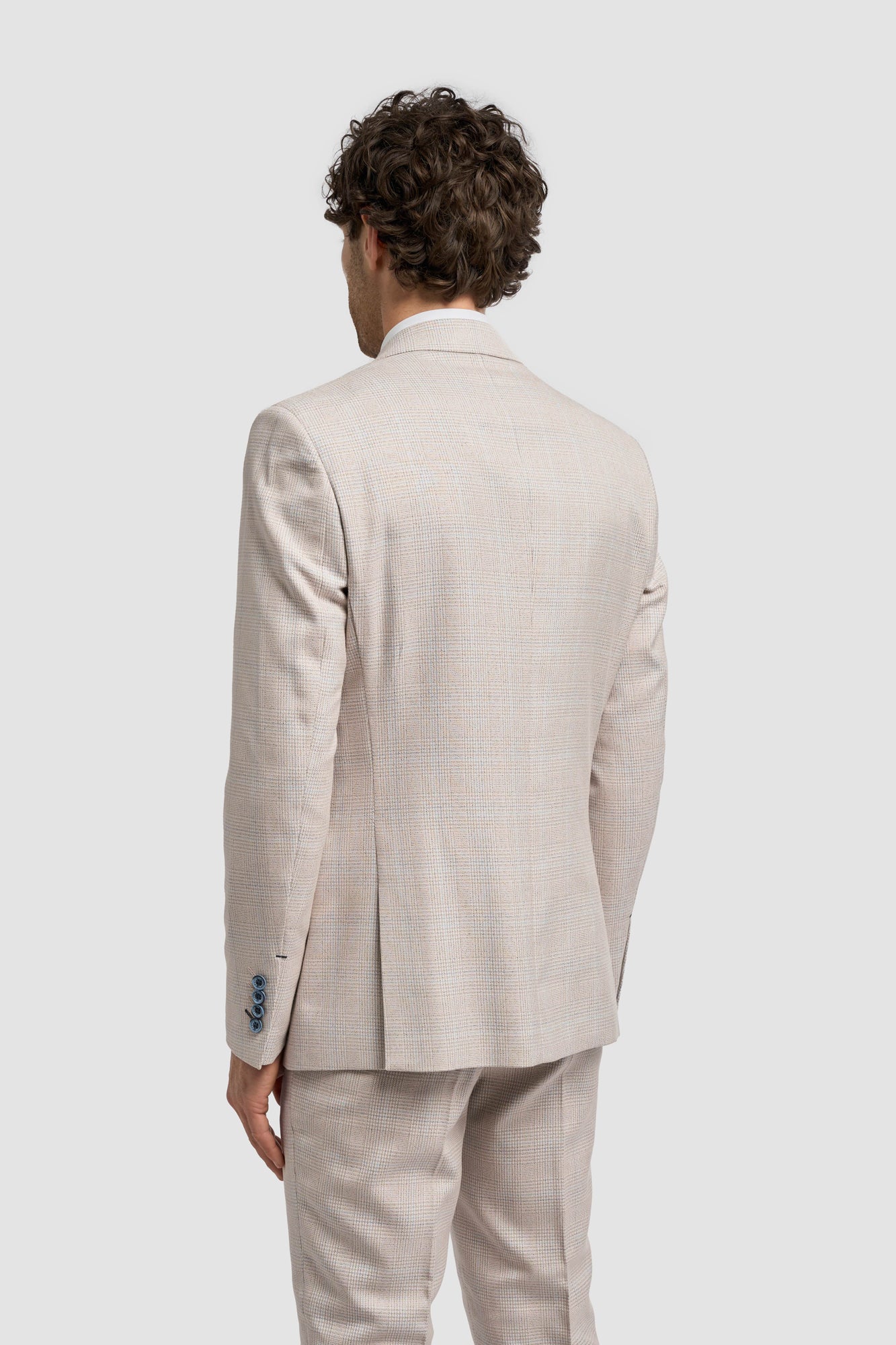 Caridi Beige Long Check Three Piece Suit - Image 3