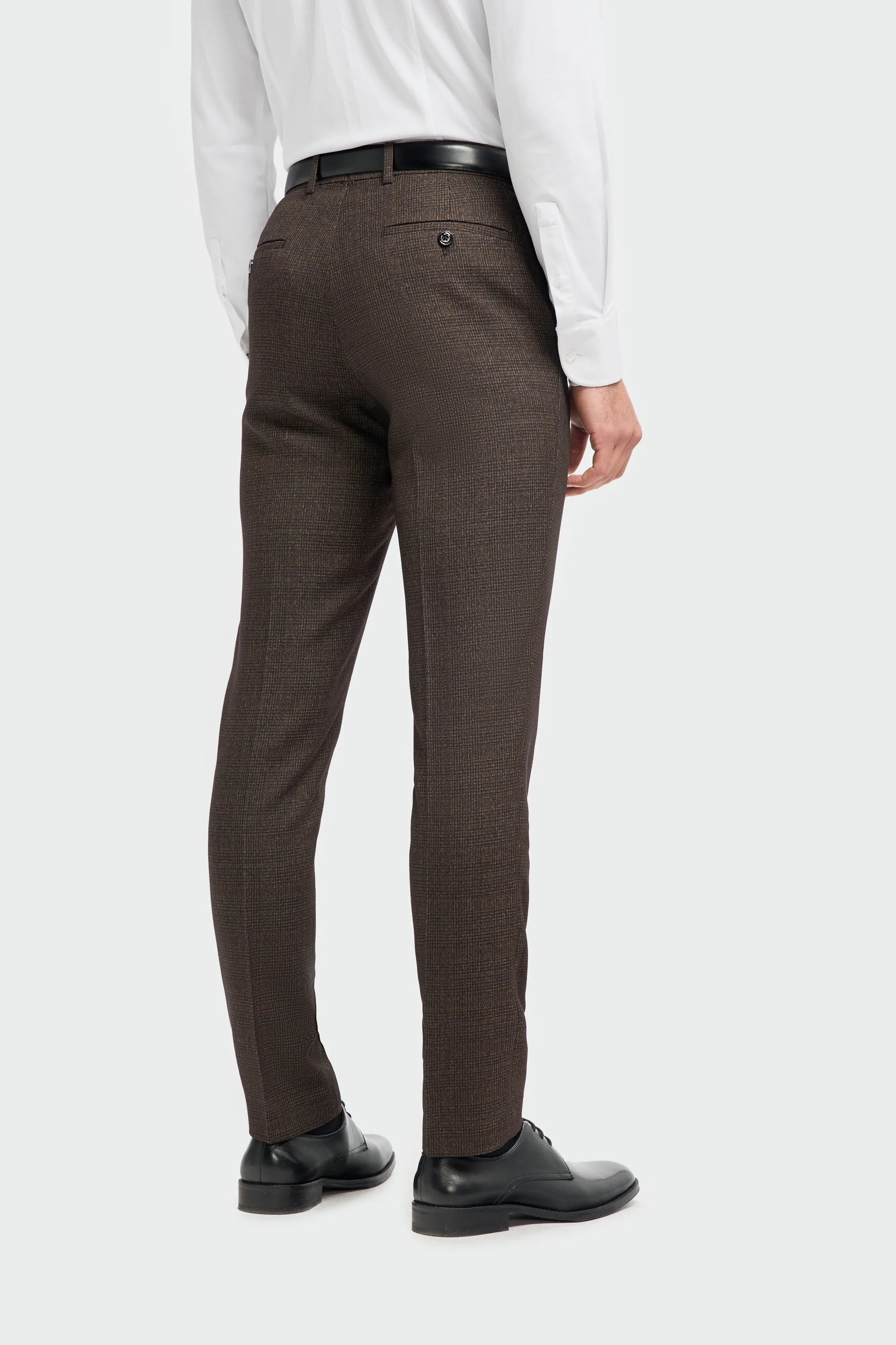 Caridi Brown Regular Check Three Piece Suit - Image 9
