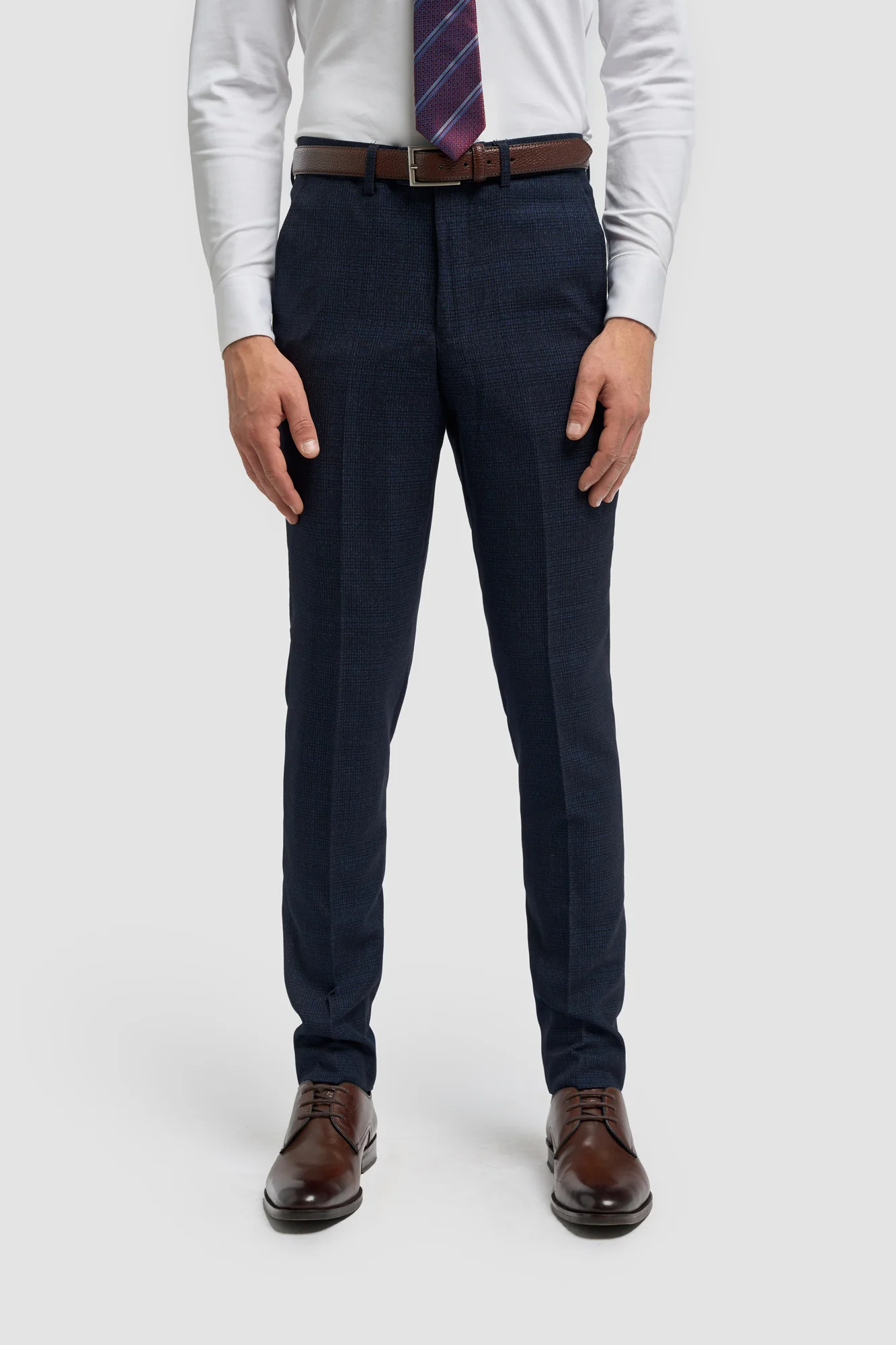 Caridi Navy Regular Check Three Piece Suit - Image 5