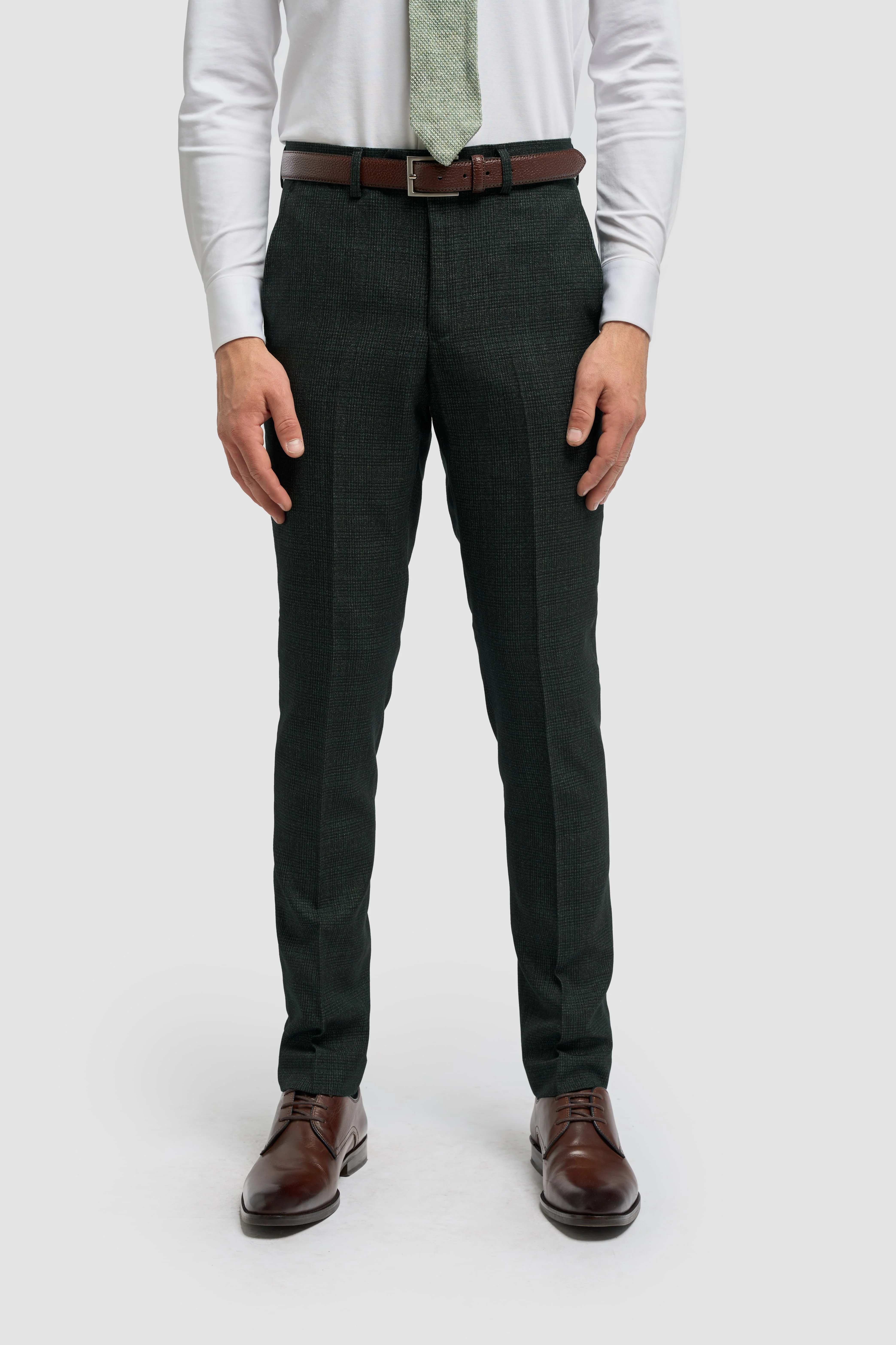 Caridi Olive Regular Check Three Piece Suit - Image 5