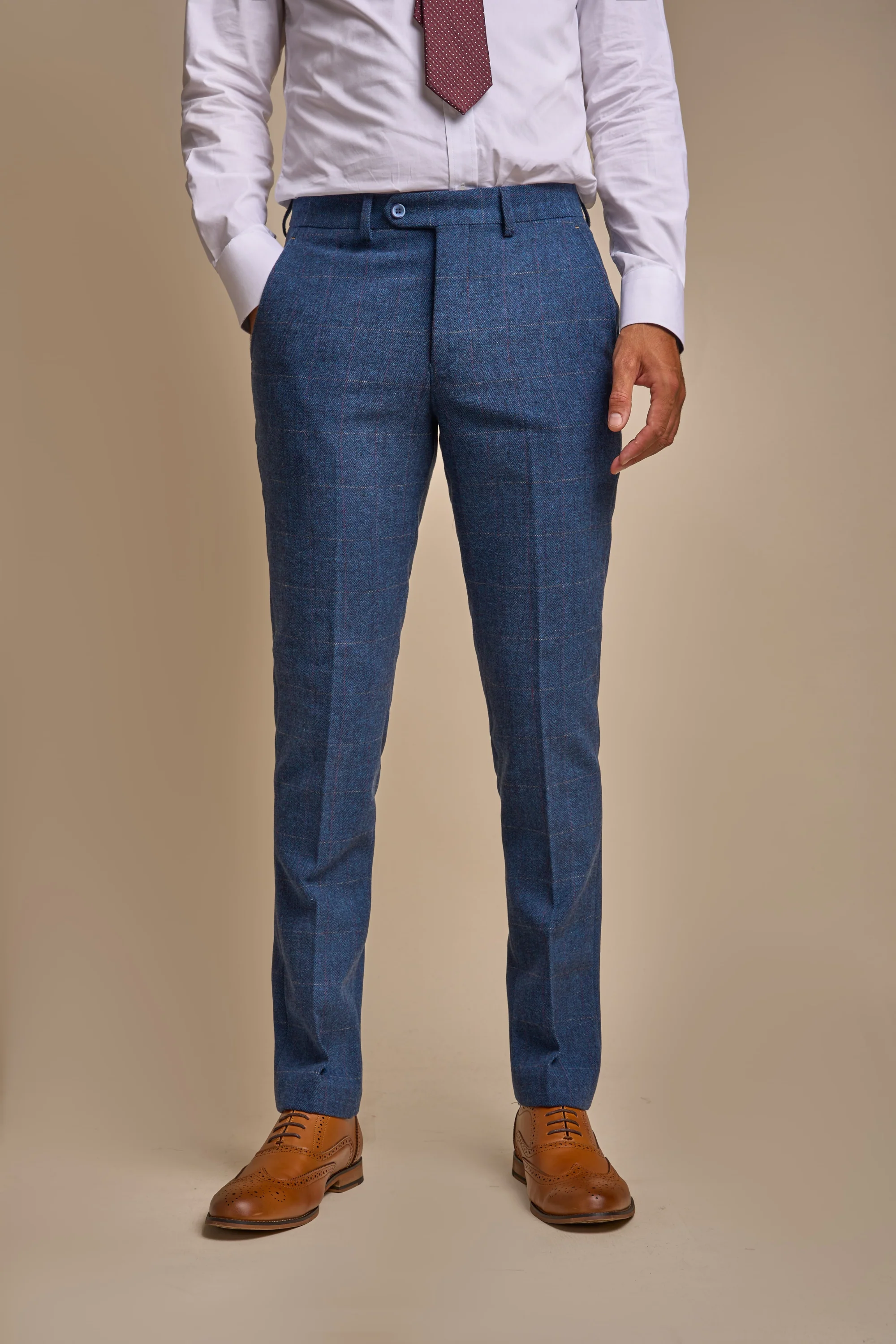 Carnegi Navy Regular Tweed Three Piece Suit - Image 6