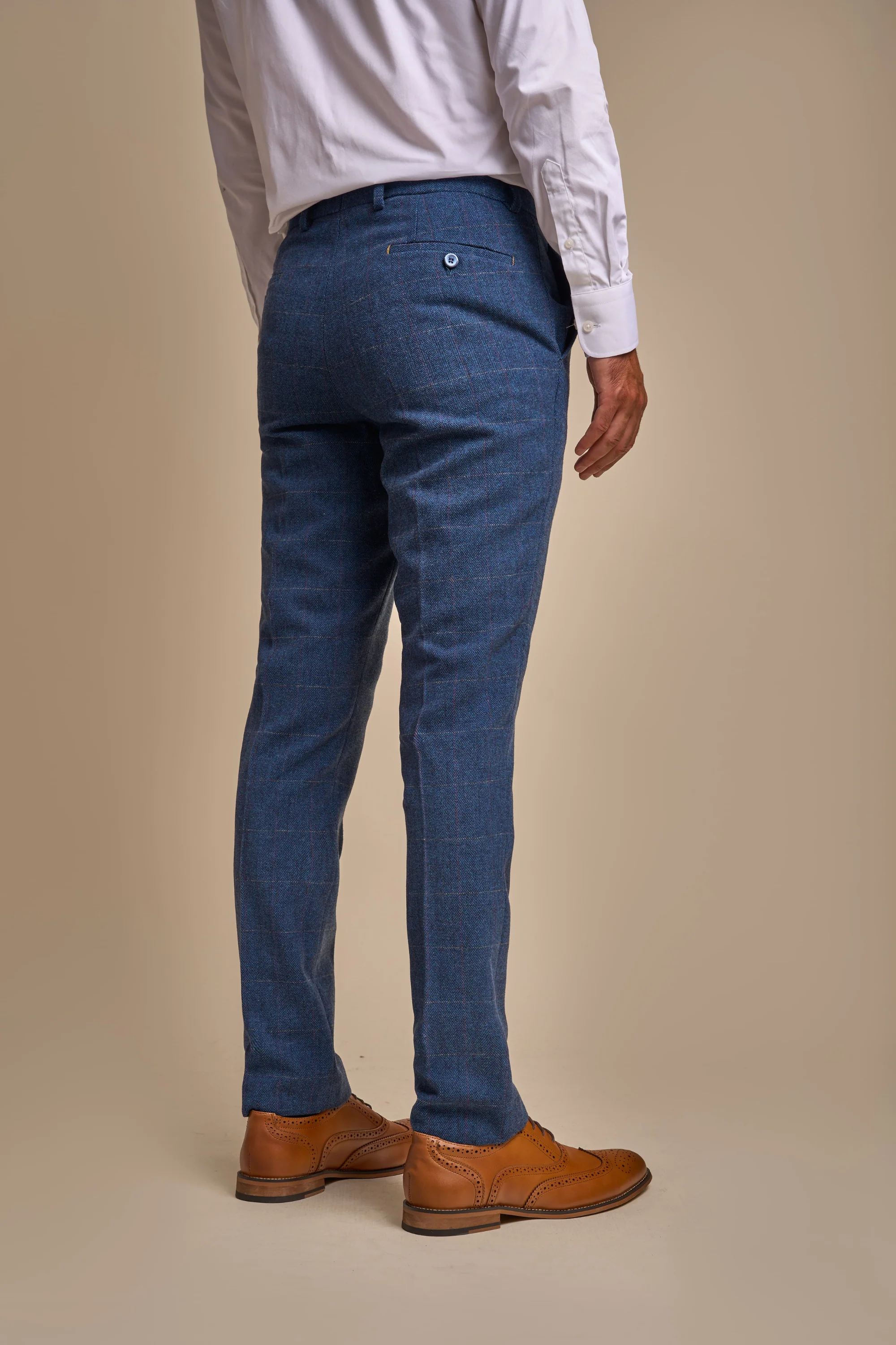 Carnegi Navy Regular Tweed Three Piece Suit - Image 7