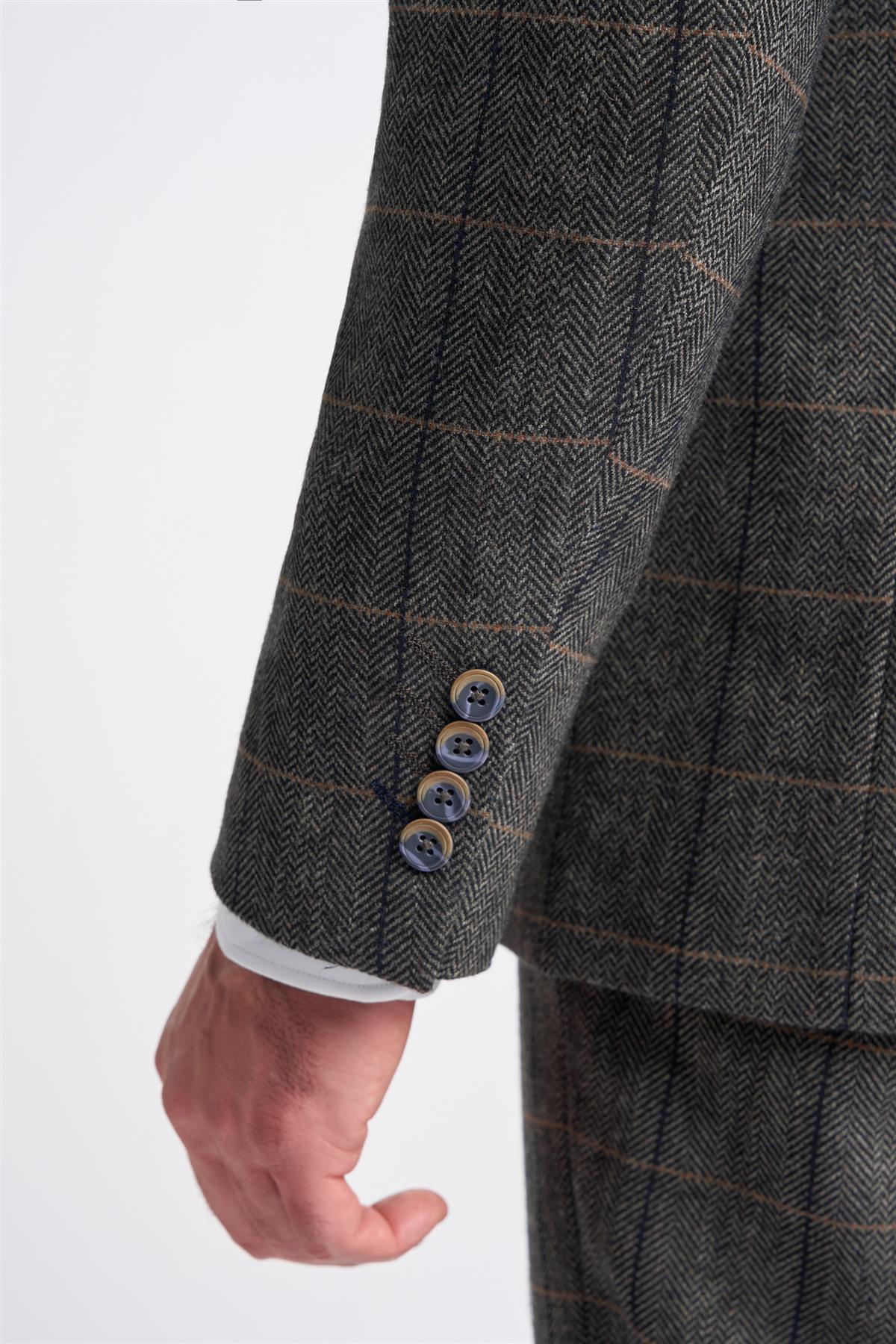 Grey Tweed Check Blazer - Image 4