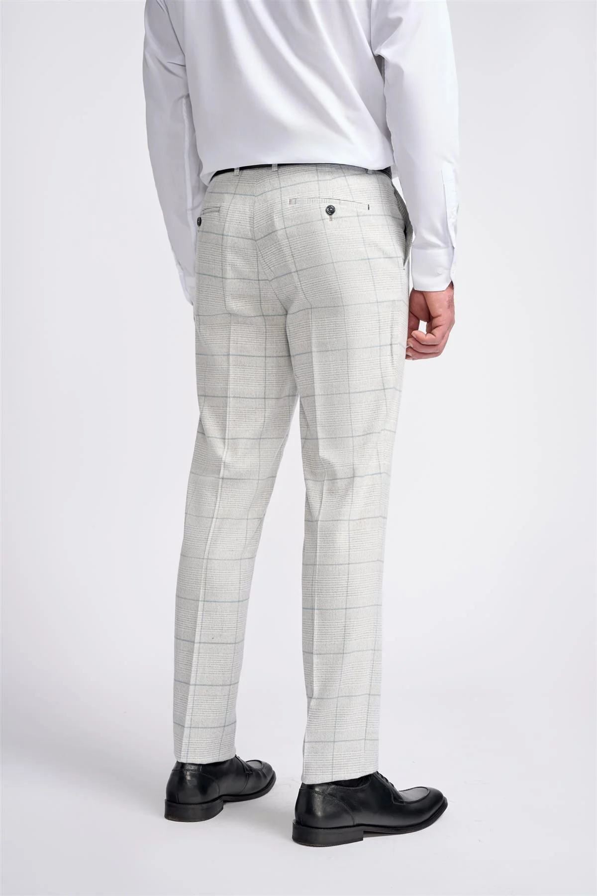 Light Grey Check Trousers - Image 3