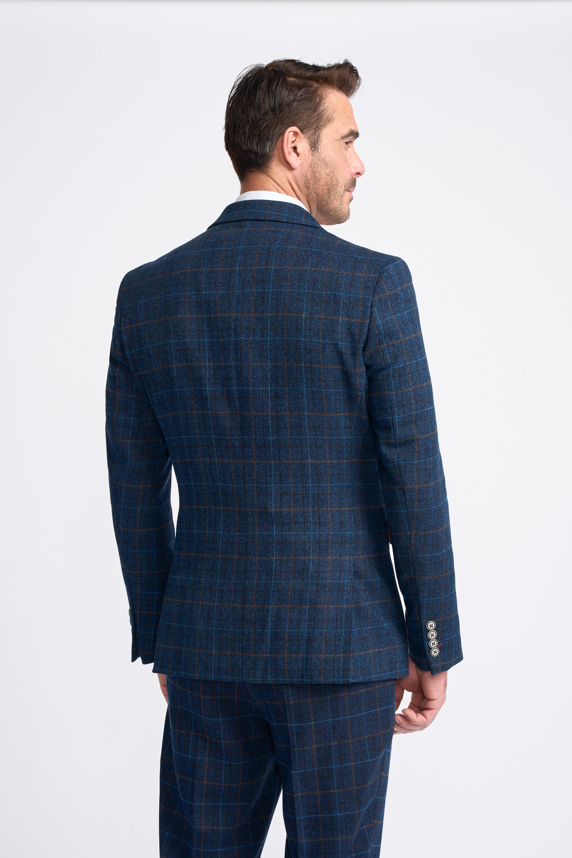 Navy Blue Check Blazer - Image 3