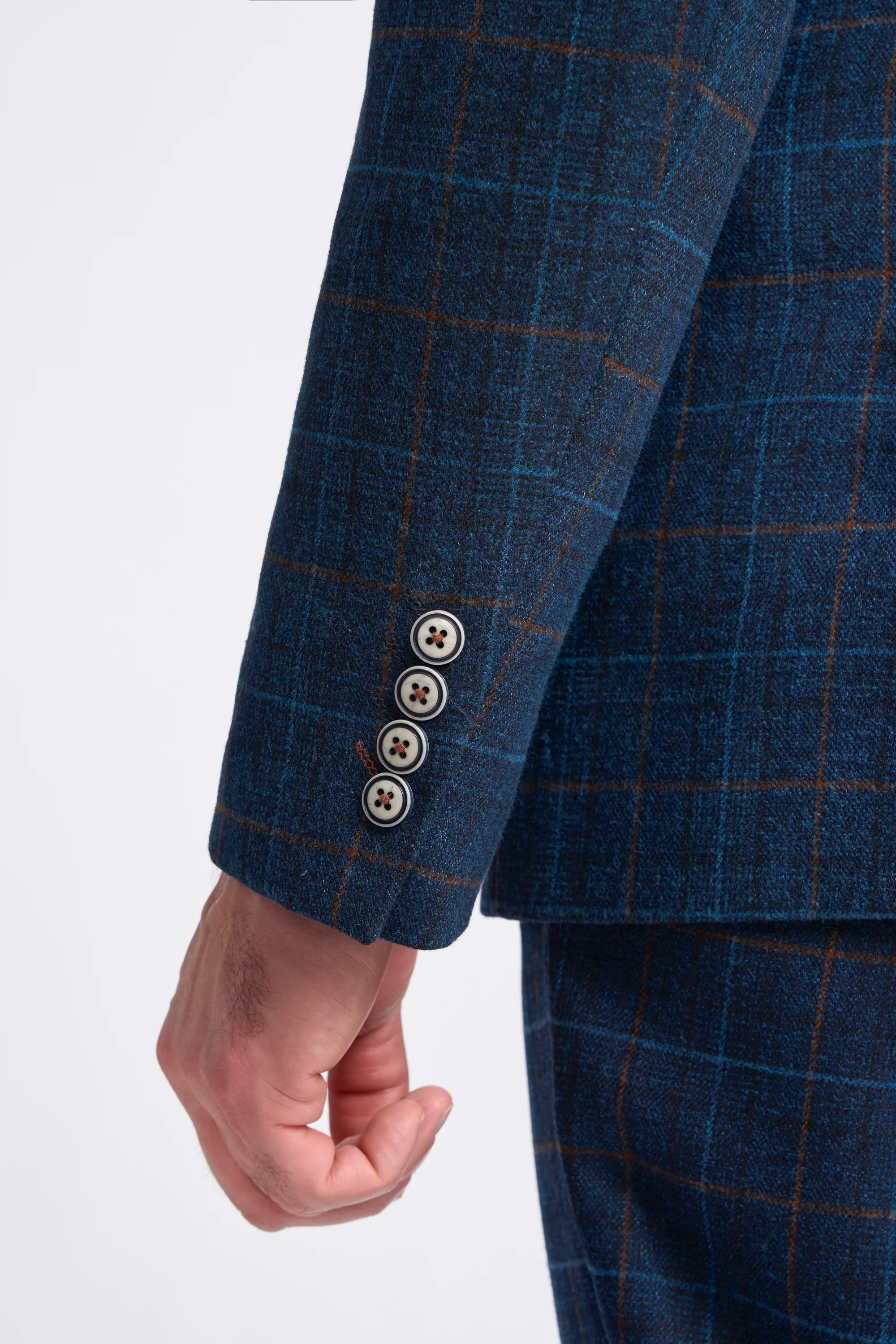 Navy Blue Check Blazer - Image 4