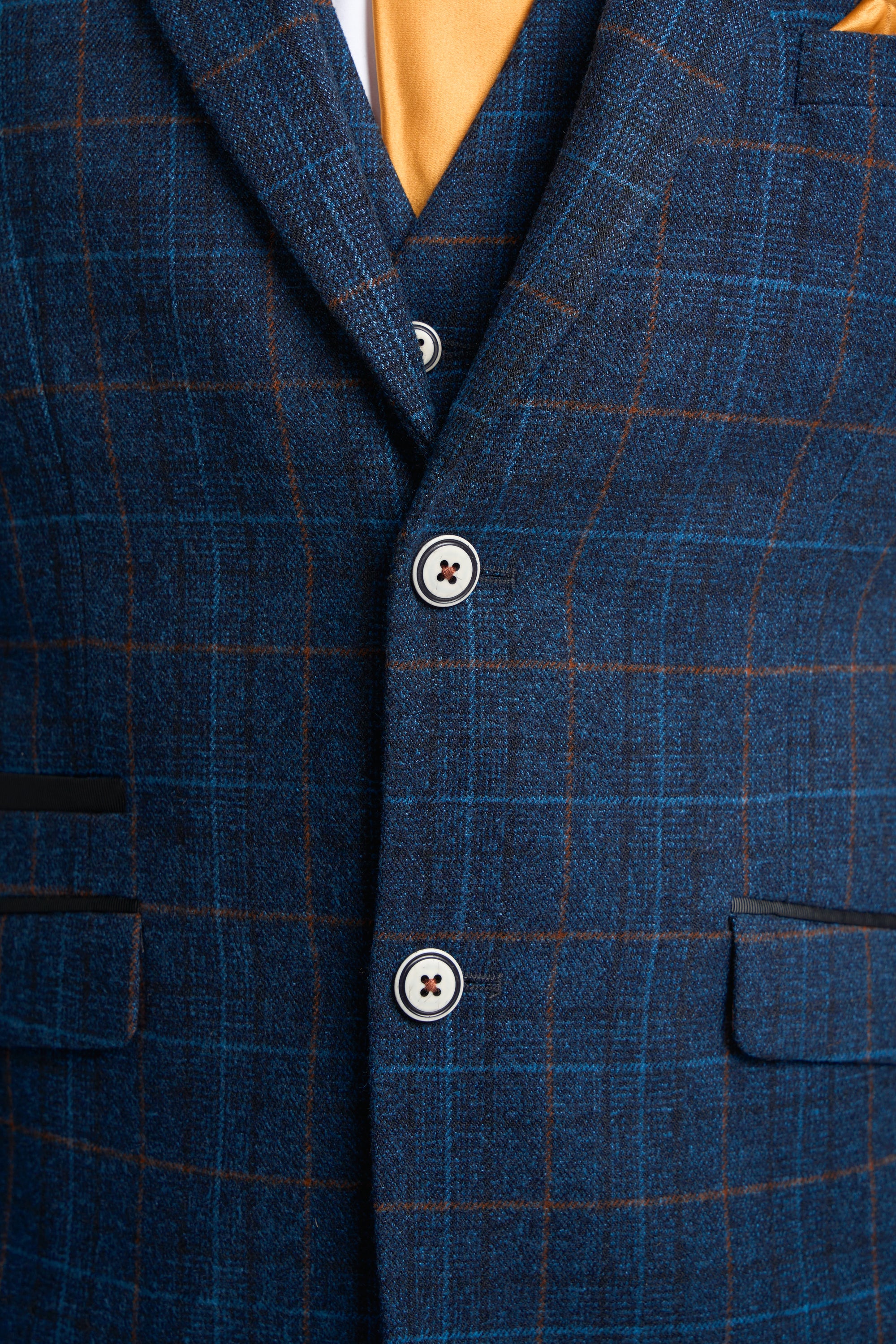 Navy Blue Check Blazer - Image 5