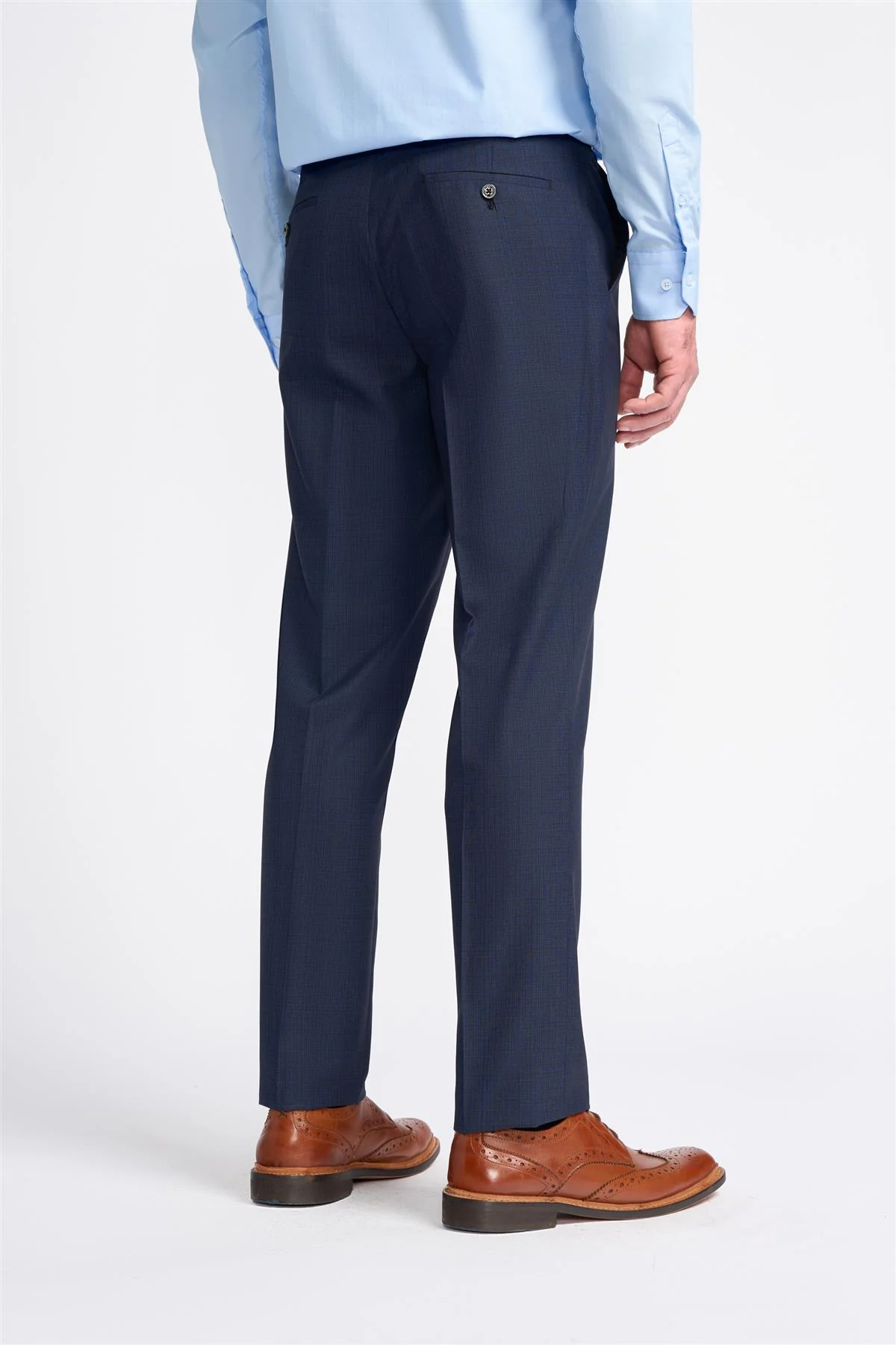 Navy Plain Trousers - Image 3