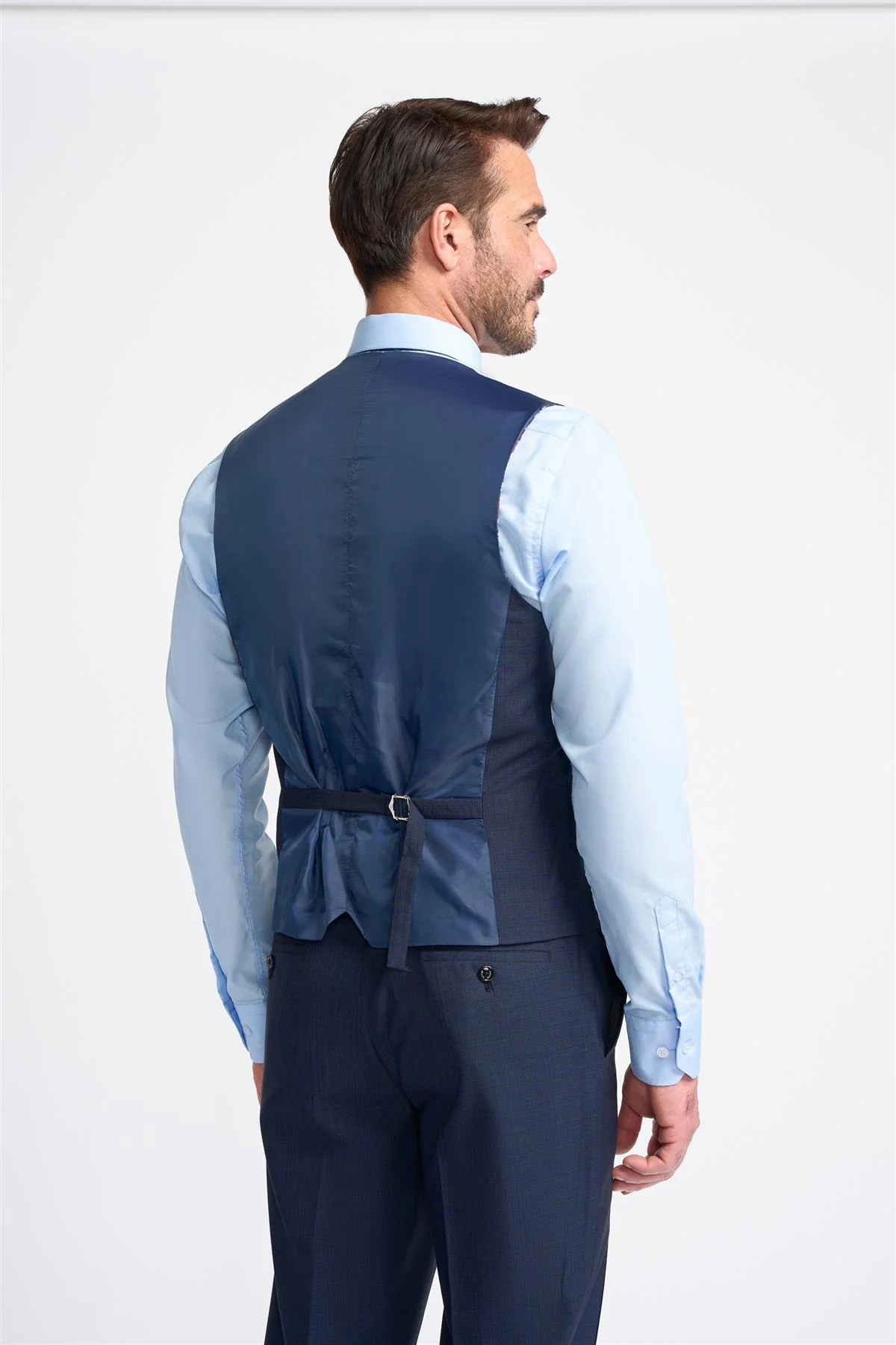 Navy Plain Waistcoat - Image 3