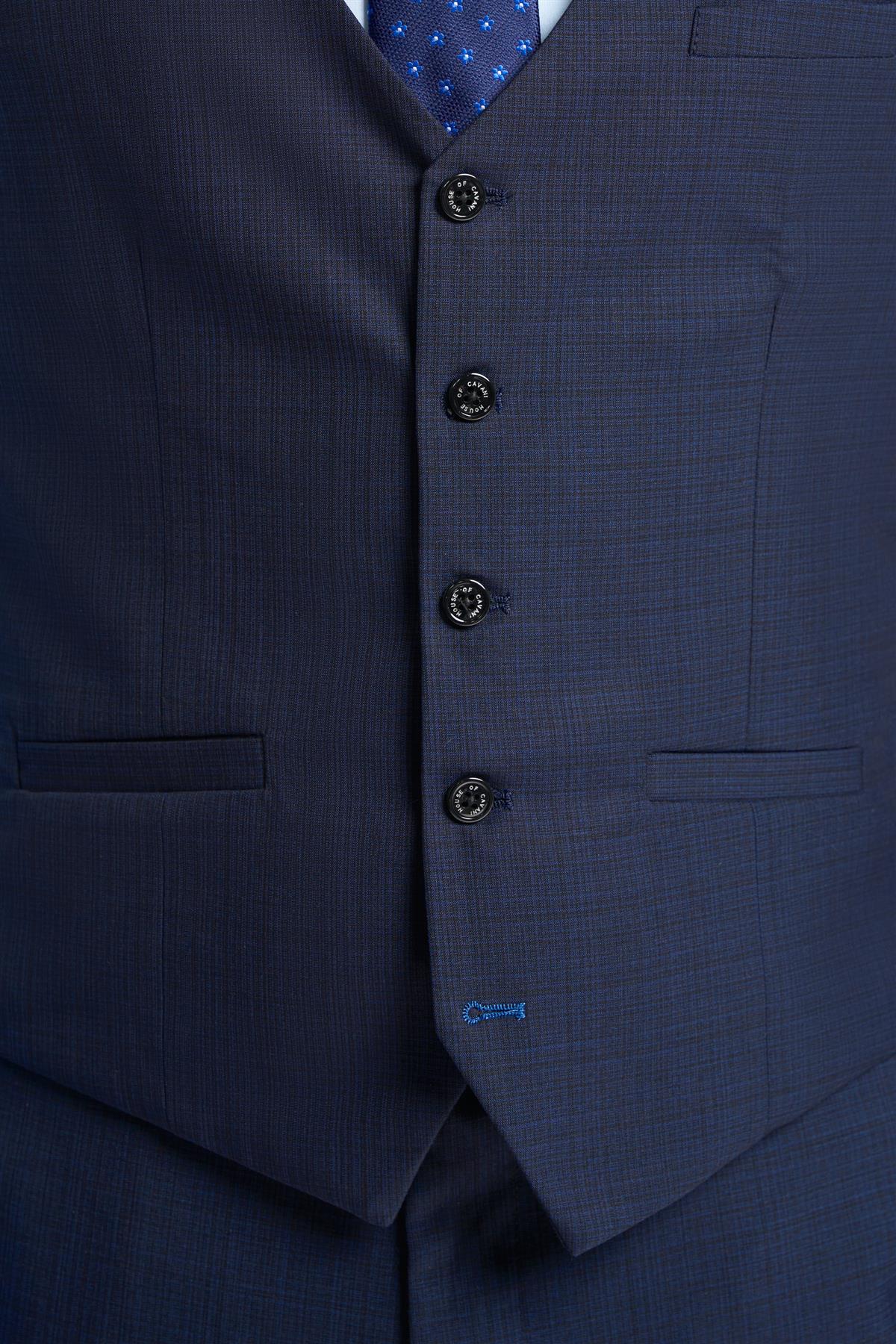 Navy Plain Waistcoat - Image 4