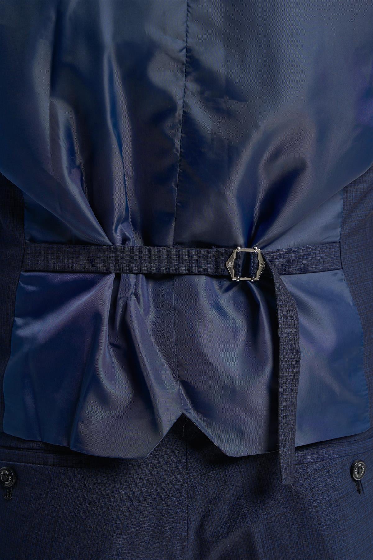Navy Plain Waistcoat - Image 5