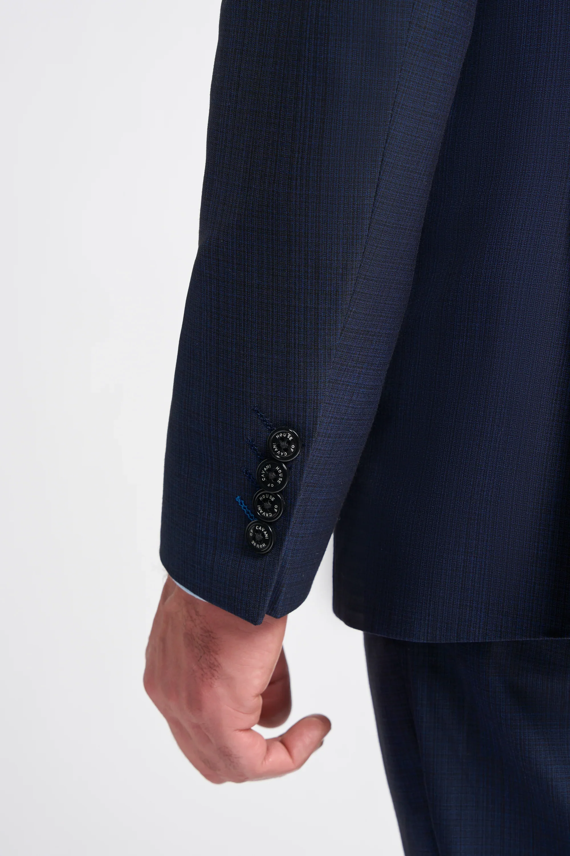 Navy Plain Regular Three Piece Suit - Image 4