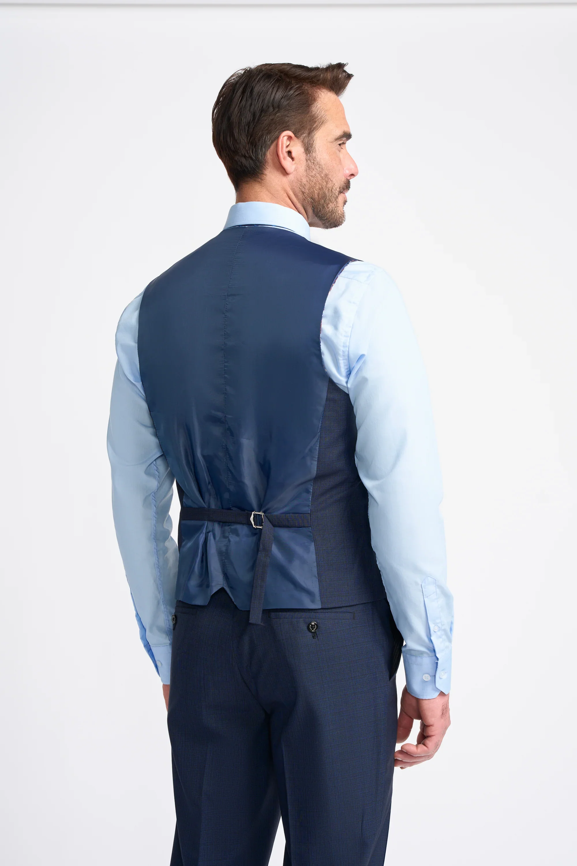 Navy Plain Regular Three Piece Suit - Image 6