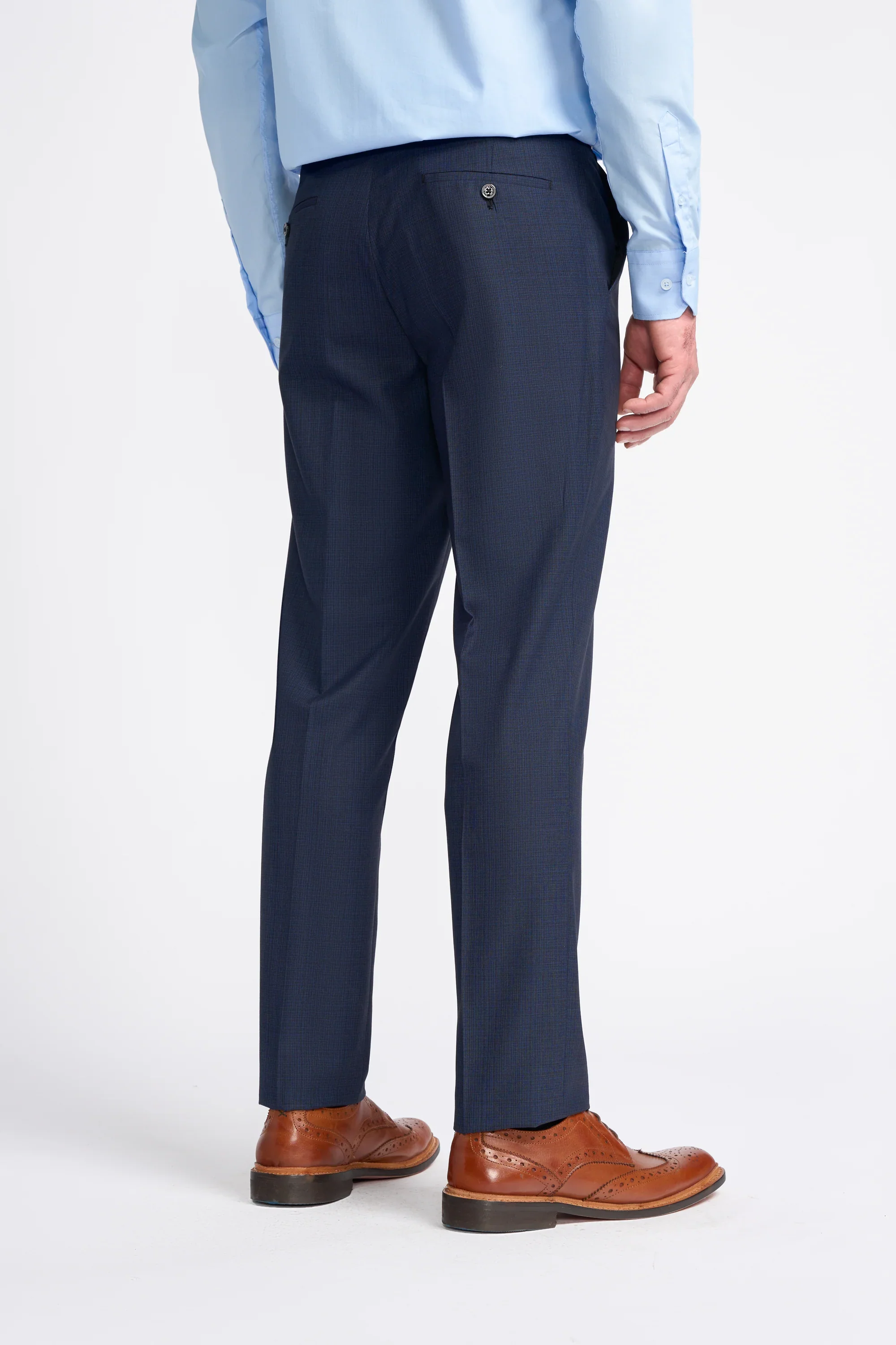 Navy Plain Regular Three Piece Suit - Image 8