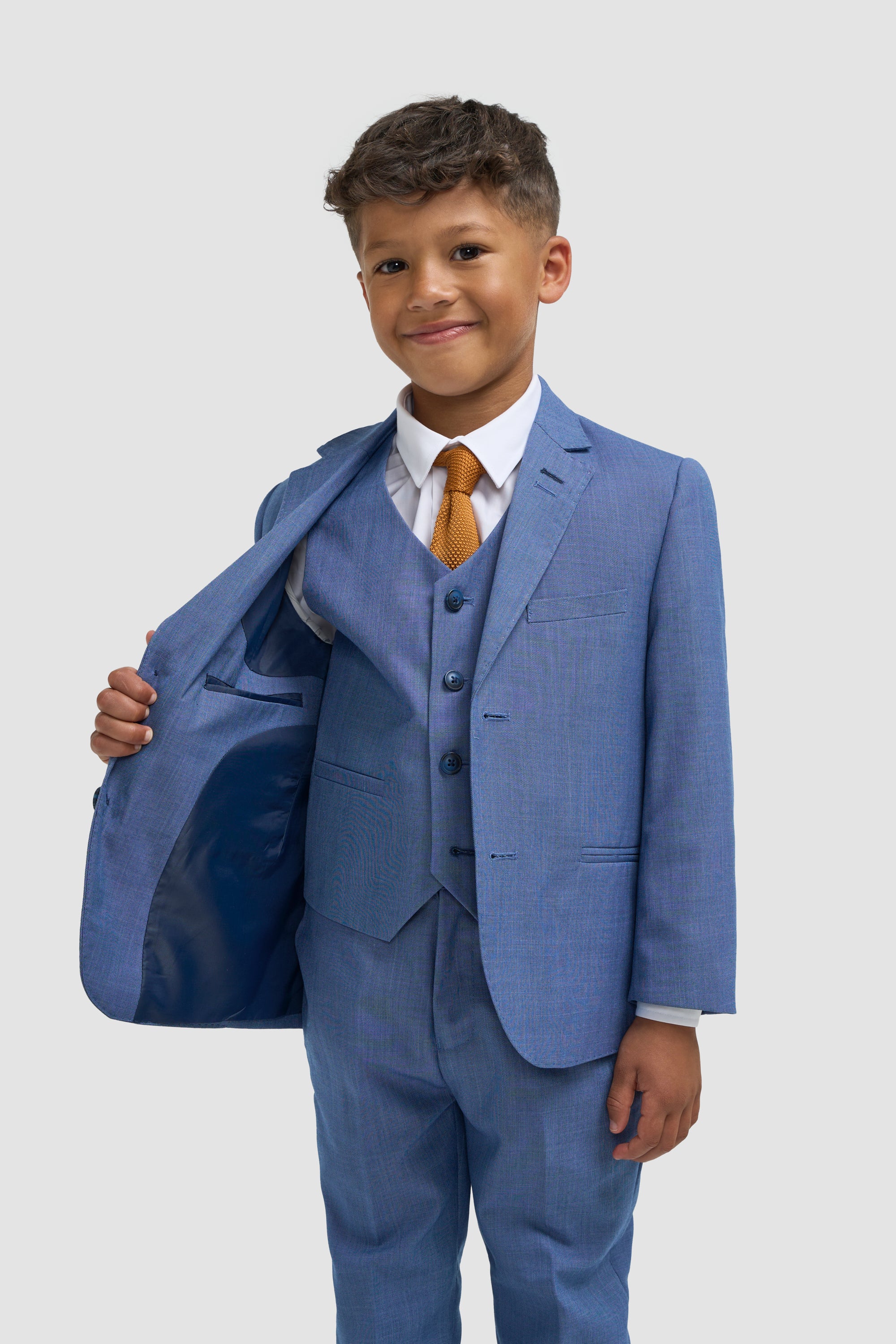 Boys Sky Blue Three Piece Suit - Image 2