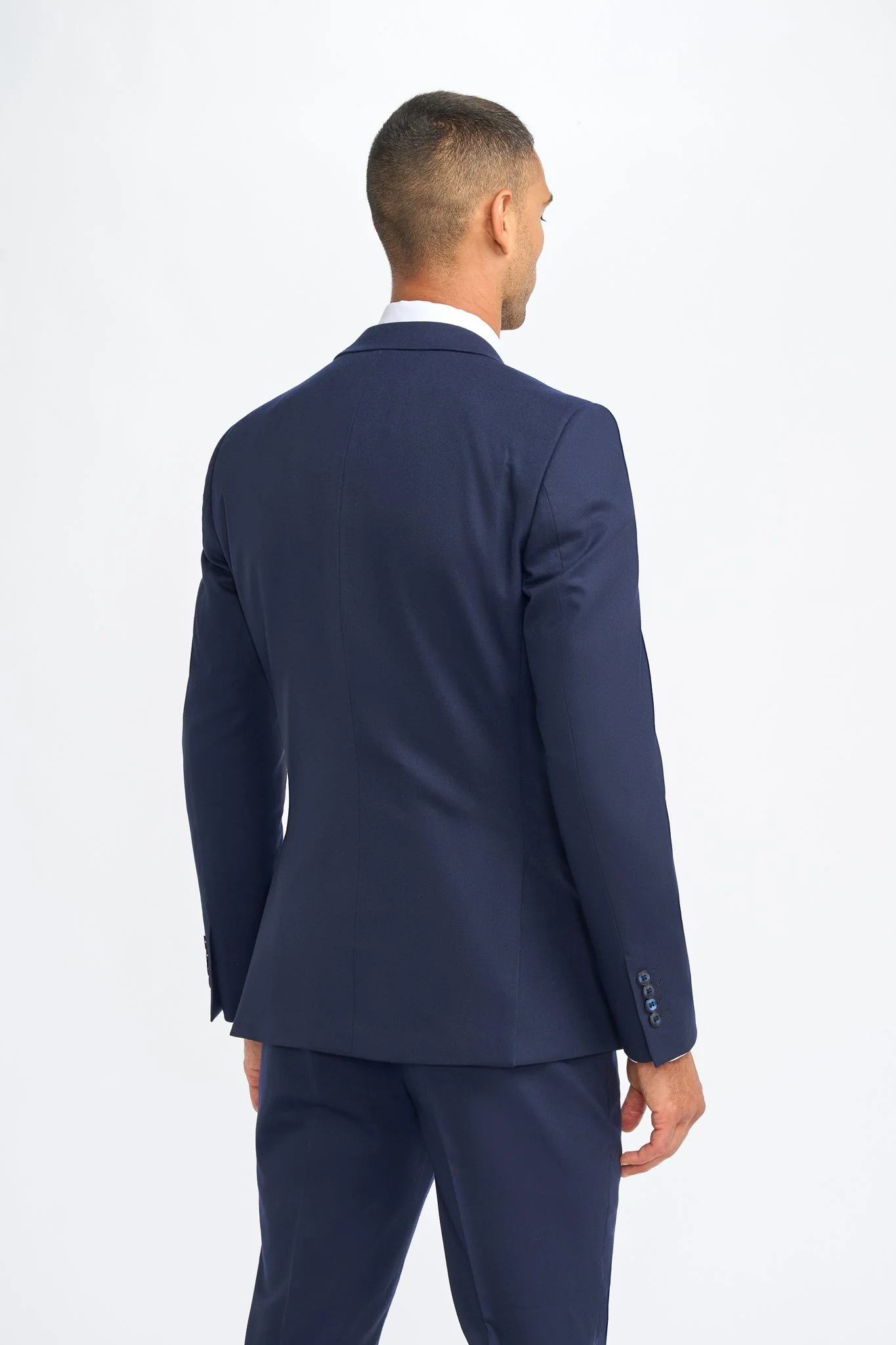 James Navy Super 130s Wool Three Piece Suit - Image 3