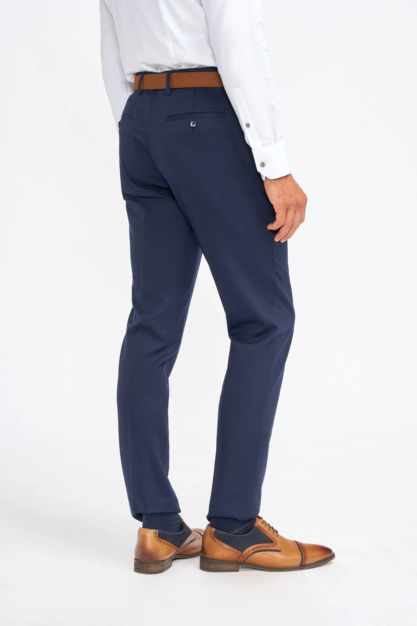 James Navy Super 130s Wool Three Piece Suit - Image 7