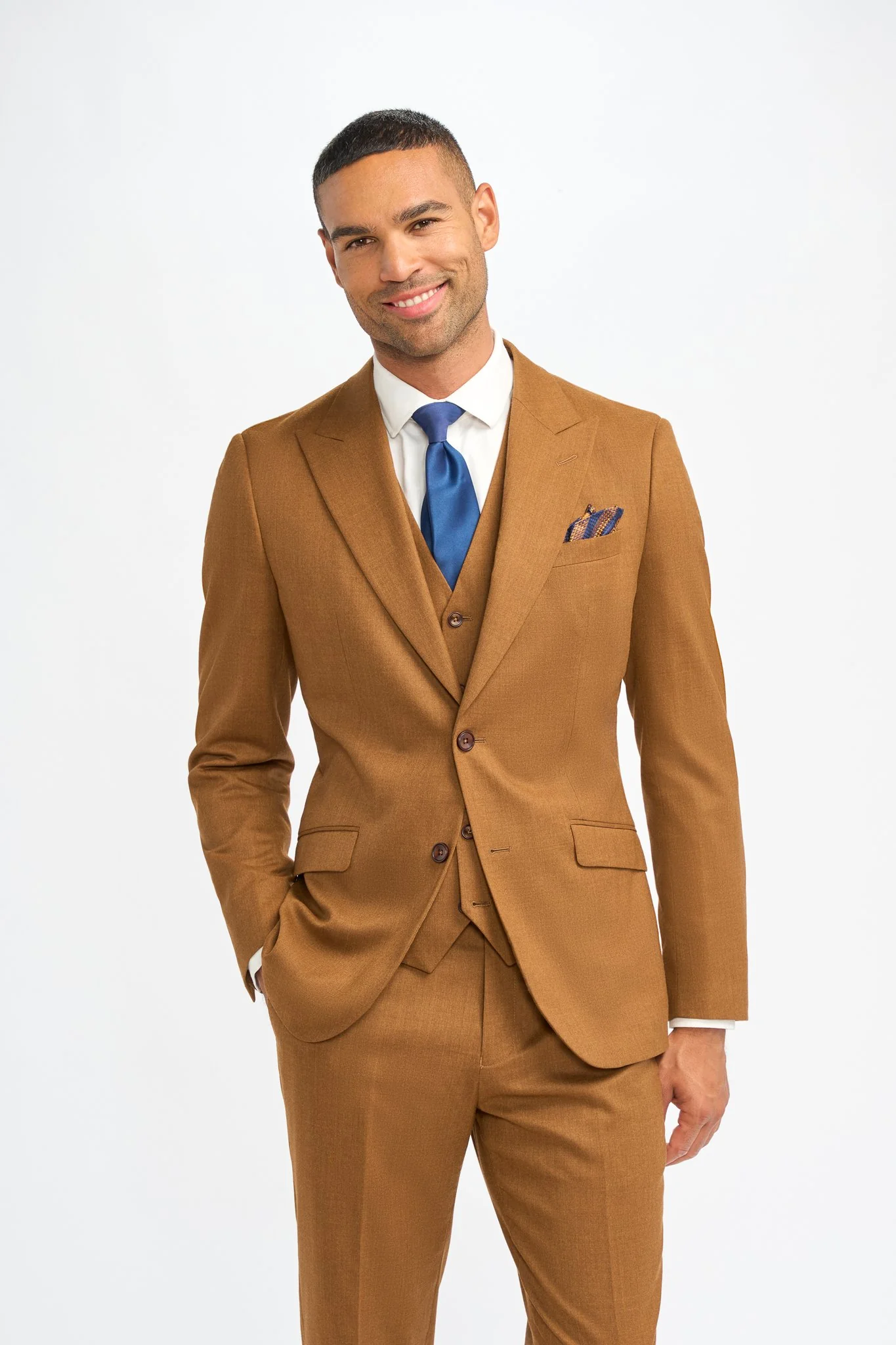 James Sierra Super 130s Wool Three Piece Suit - Image 2