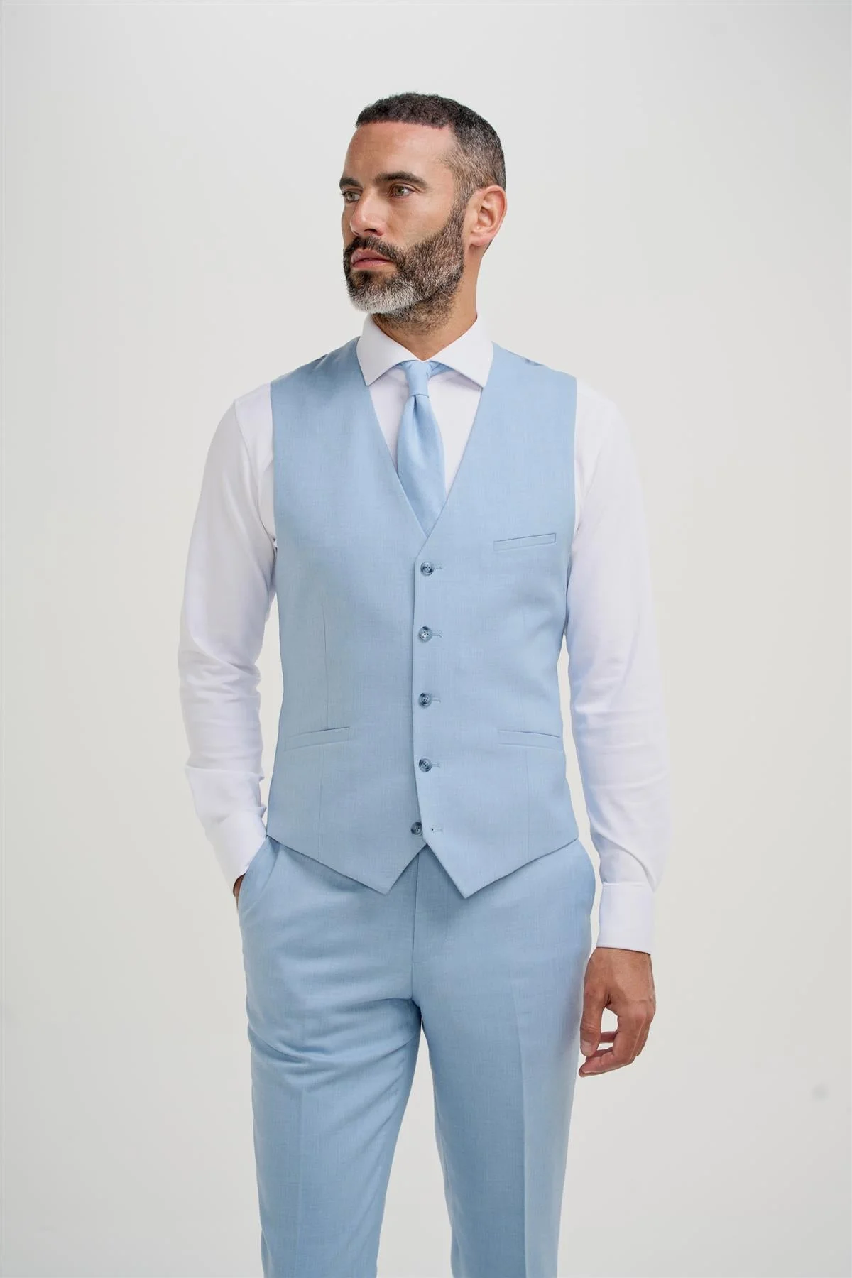 Malibu Sky melange Three Piece Suit - Image 5