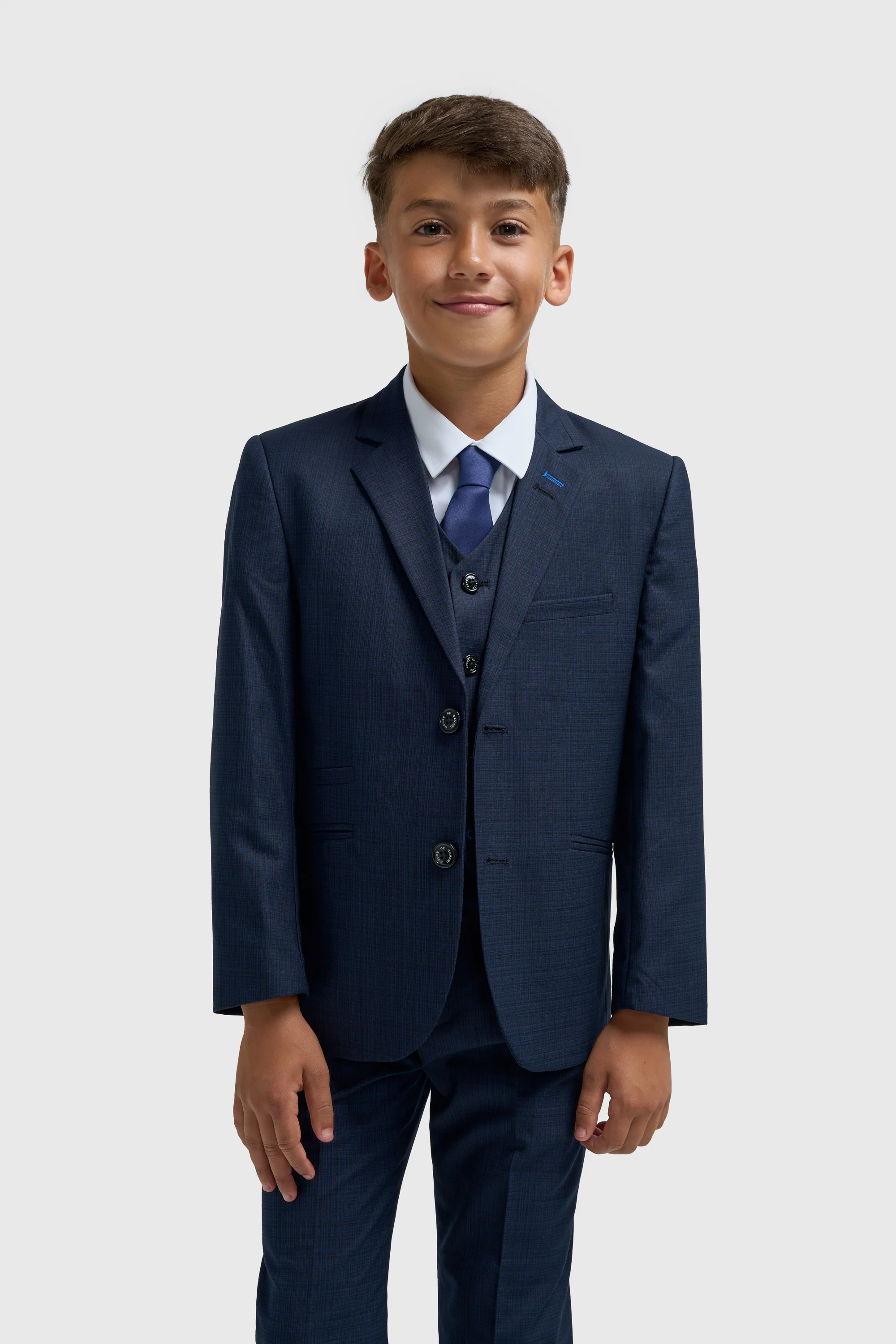 Boys Navy Plain Suit - Image 2