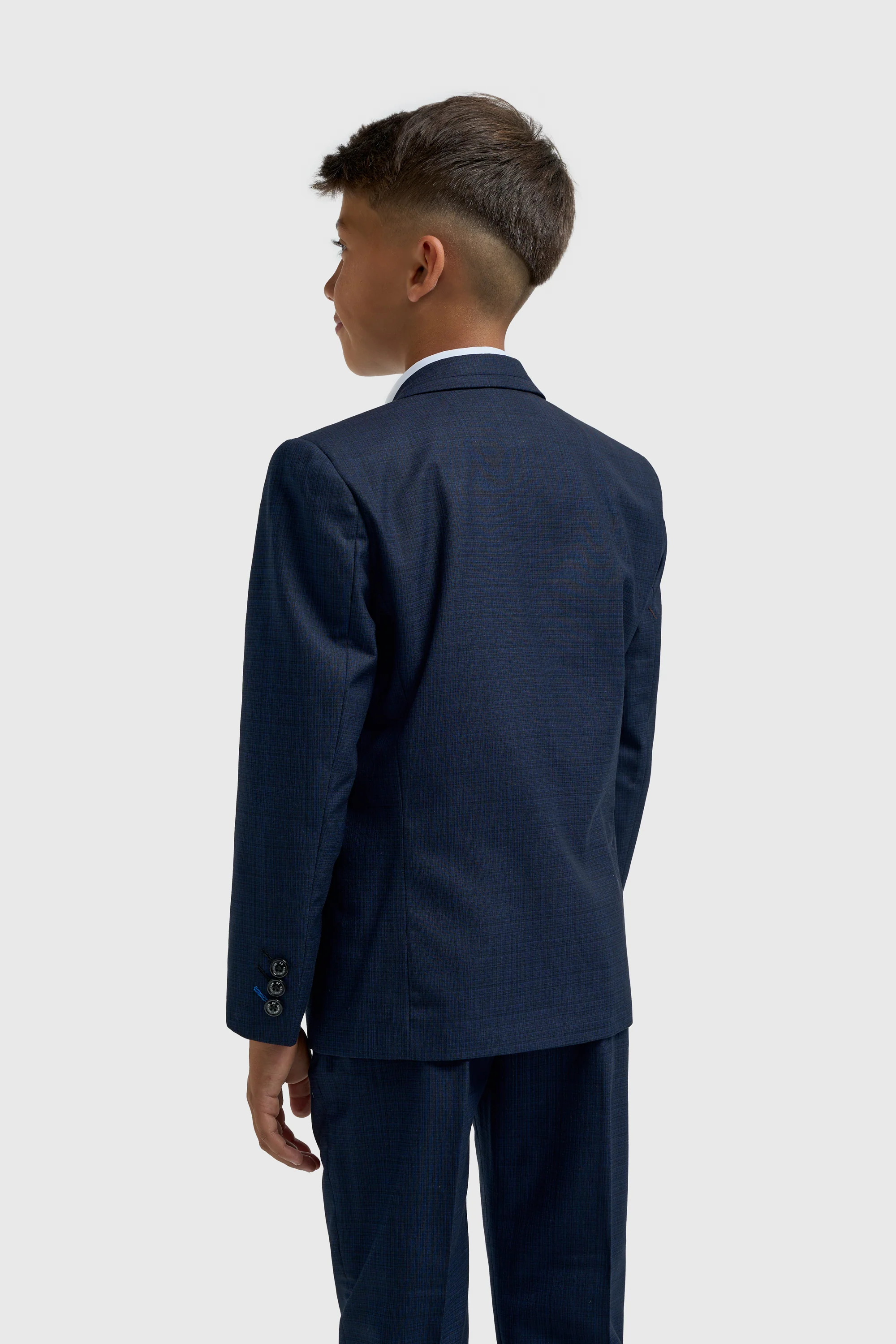 Boys Navy Plain Suit - Image 3