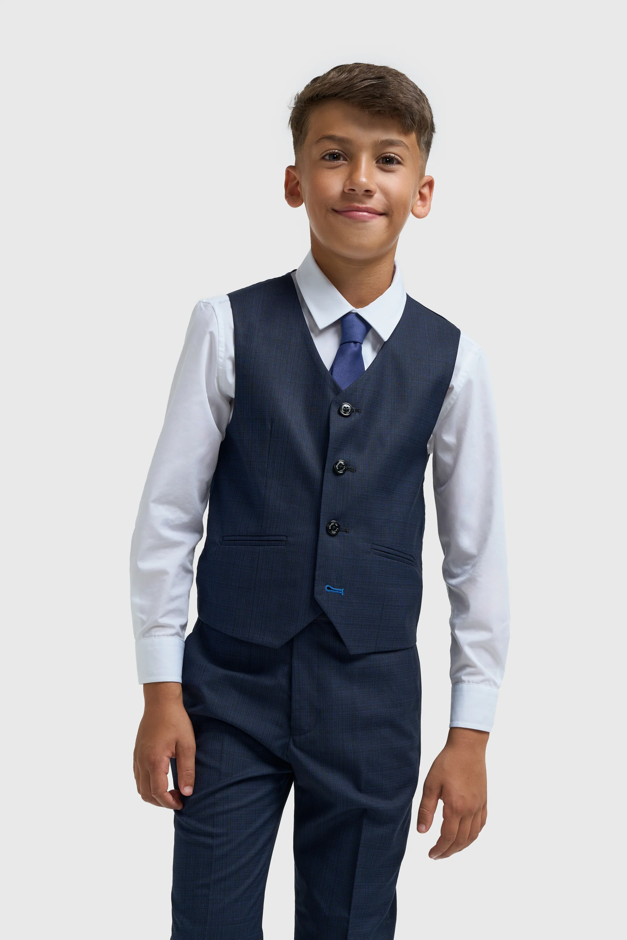 Boys Navy Plain Suit - Image 4