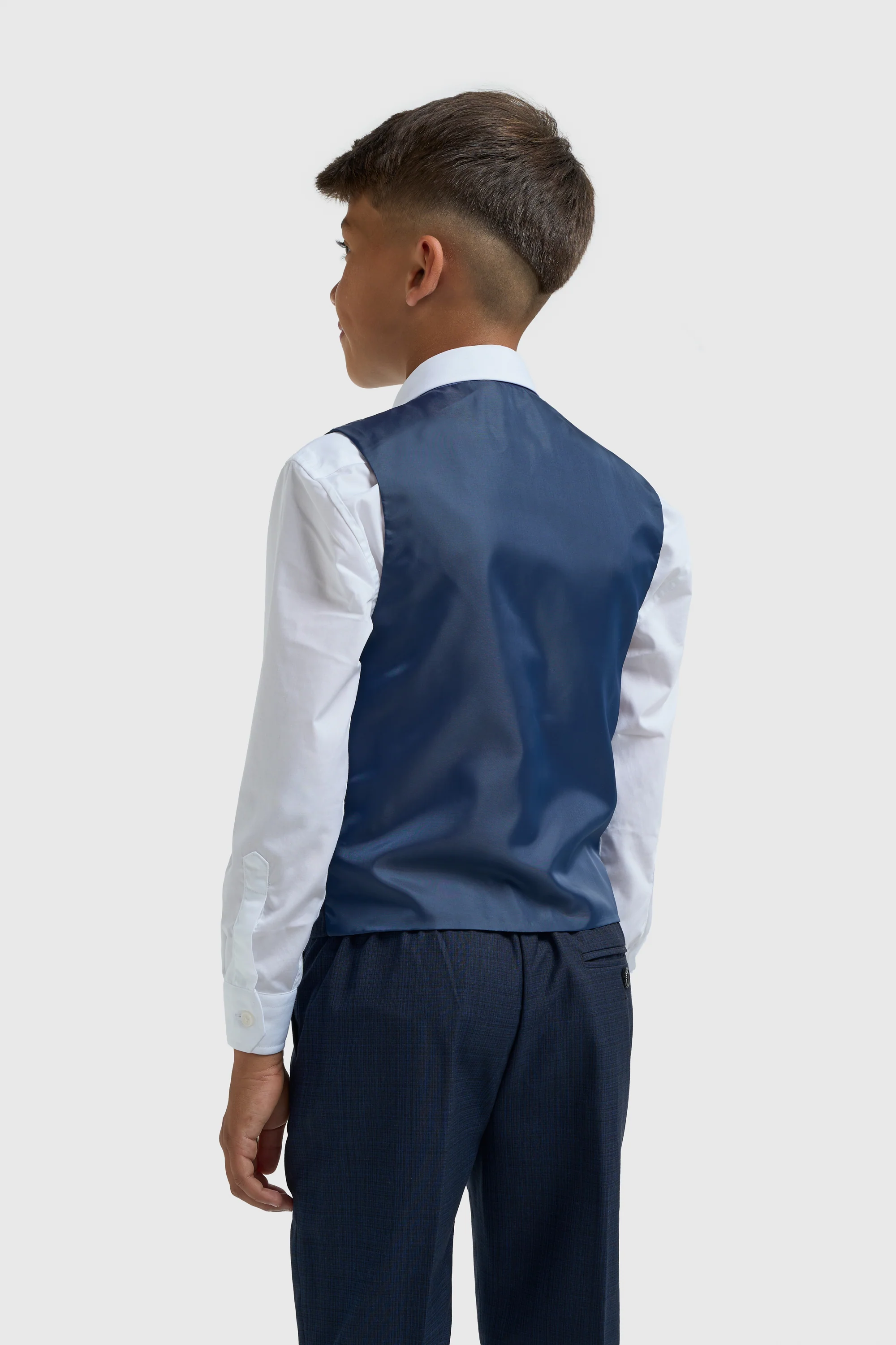Boys Navy Plain Suit - Image 6