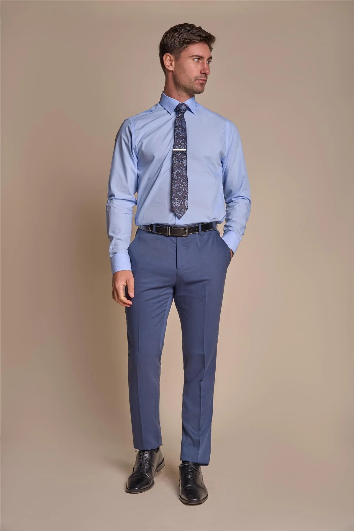 Teal Plain Trousers - Image 2