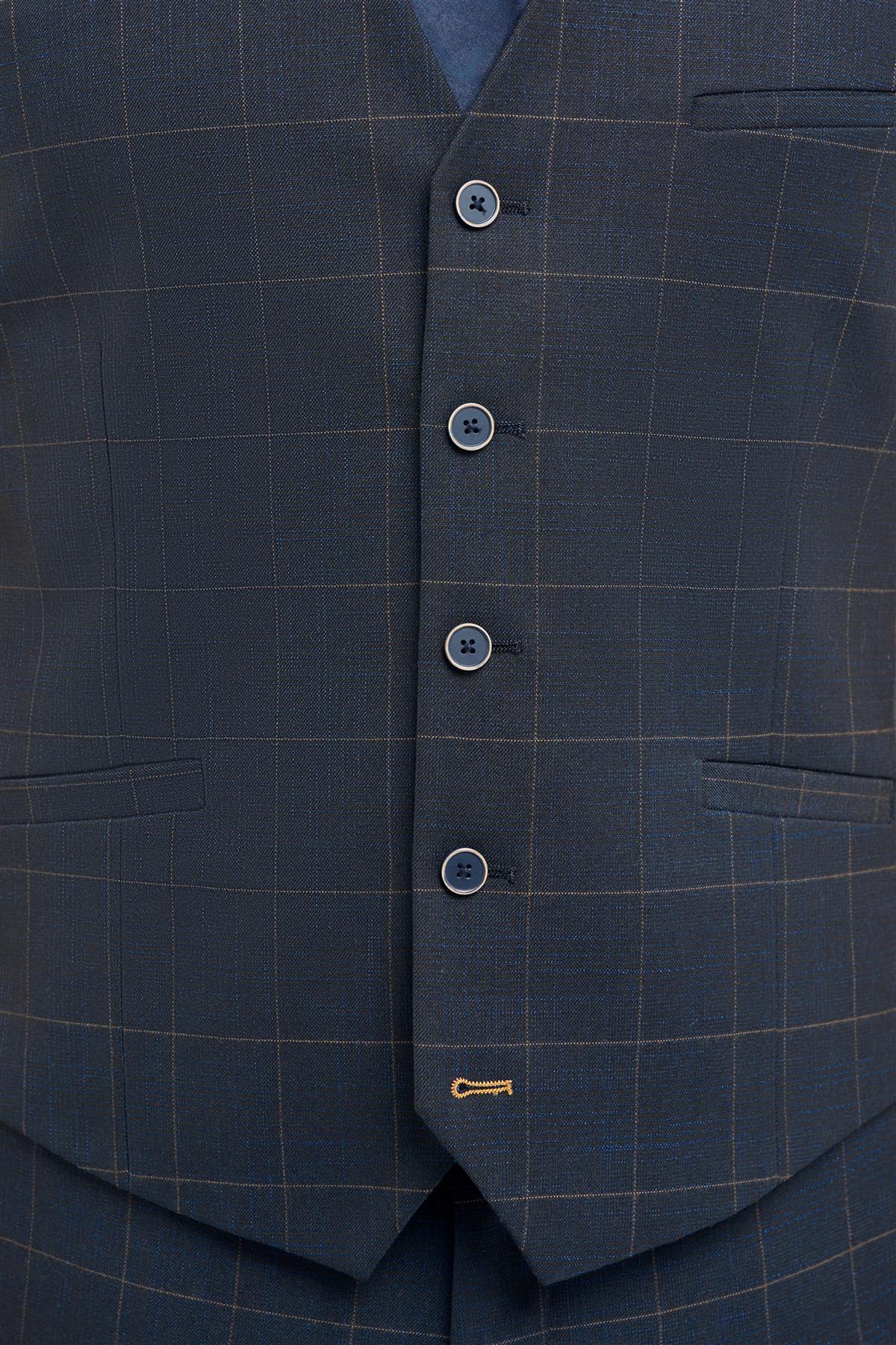 Torino Navy Waistcoat - Image 4