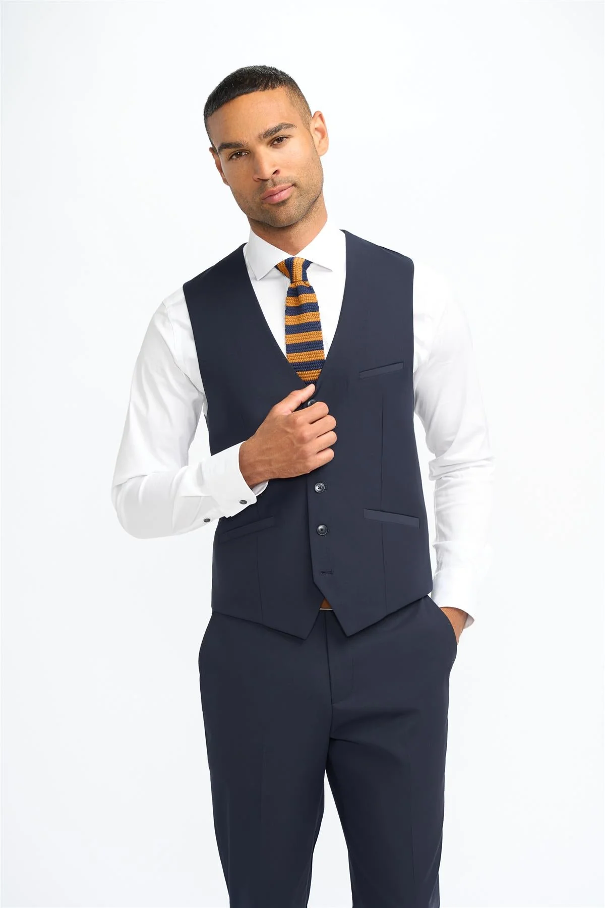 Tropez Mauve with Malibu Navy Waistcoat - Image 3